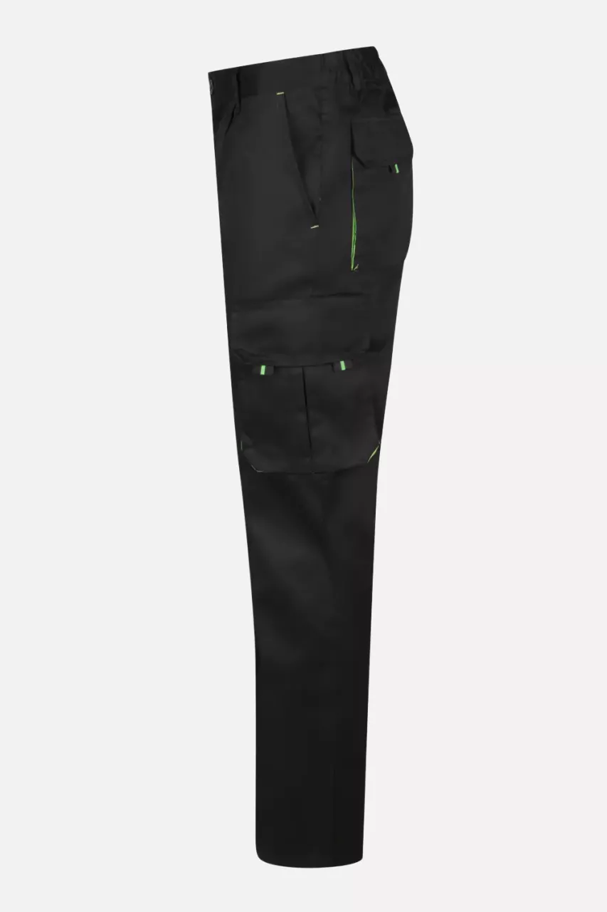 Velilla 103004-00-25, Work Trousers, Black/Lime Green, image 4, gallery thumbnail