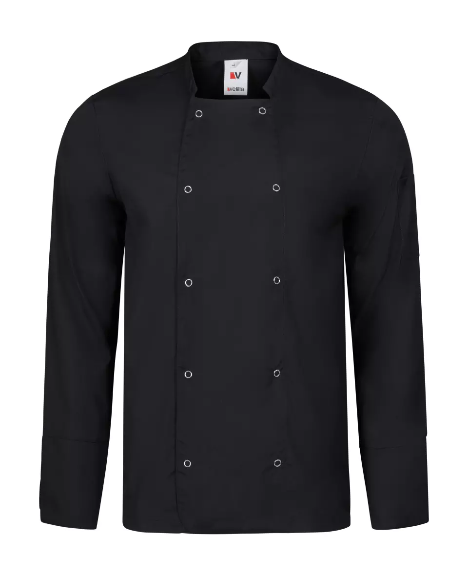 Velilla 405206-00, Long Sleeved Chef Jacket, Black, image 1, gallery thumbnail