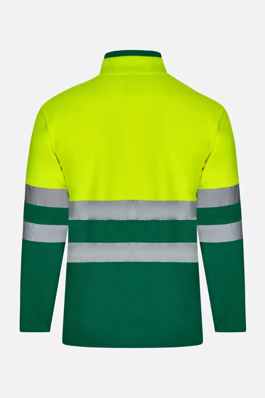 Velilla 301503-02-20, High-Vis Fleece Jacket, Green/Hi-Vis Yellow, image 3, gallery thumbnail