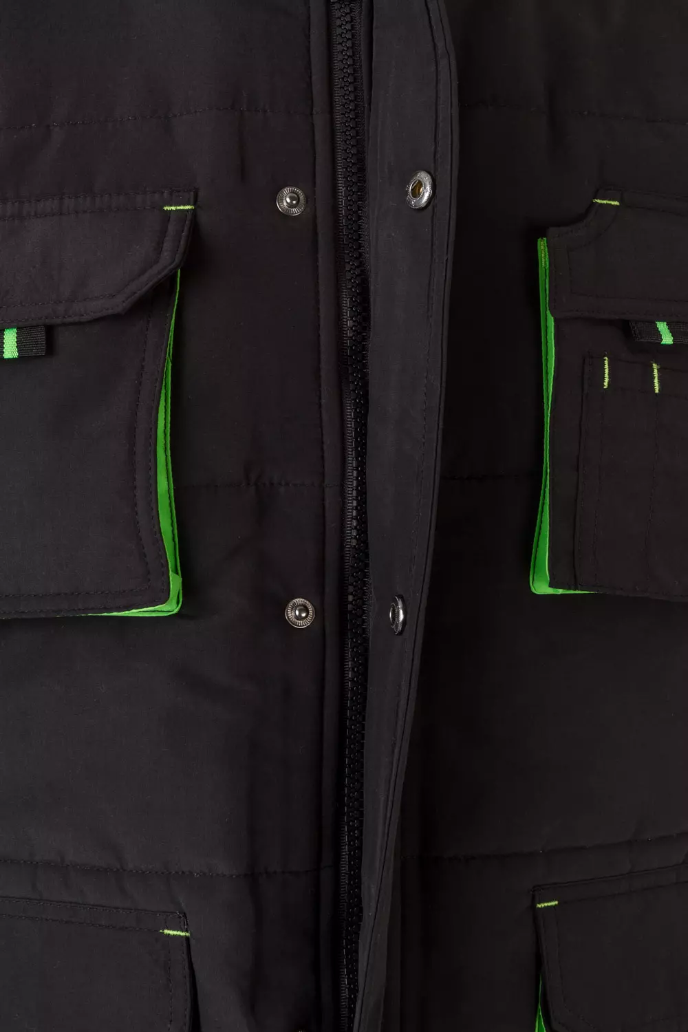 Velilla 205902-00-25, Padded Work Vest, Black/Lime Green, image 3