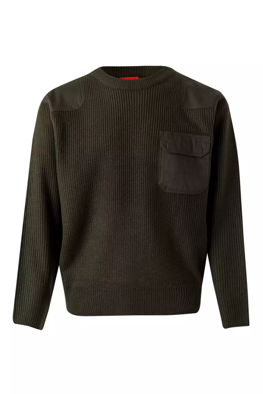 Velilla 100-03, Work Sweater, Khaki Green