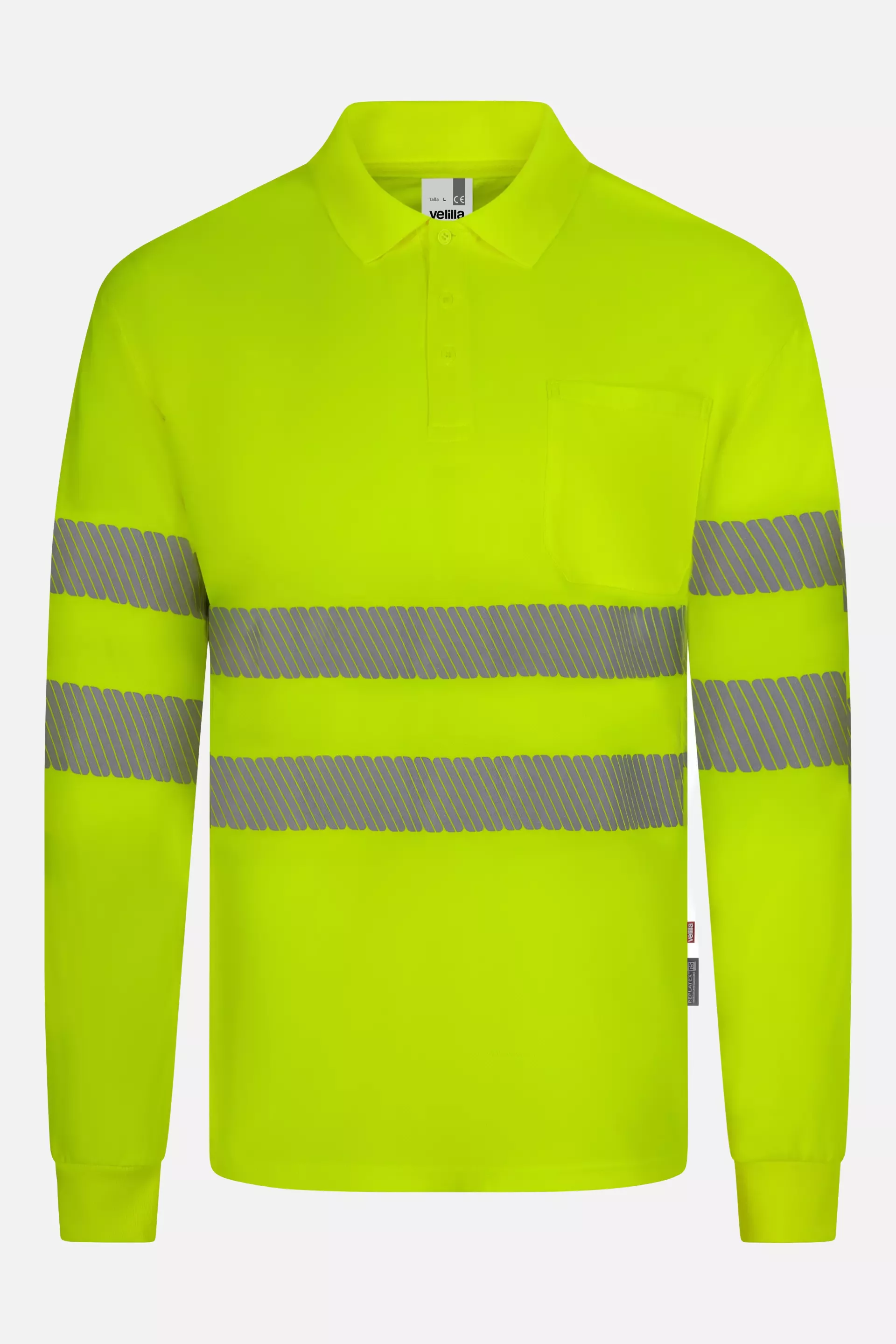 Velilla 305534-20, High-Vis Long Sleeved Polo Shirt, Hi-Vis Yellow, image 1