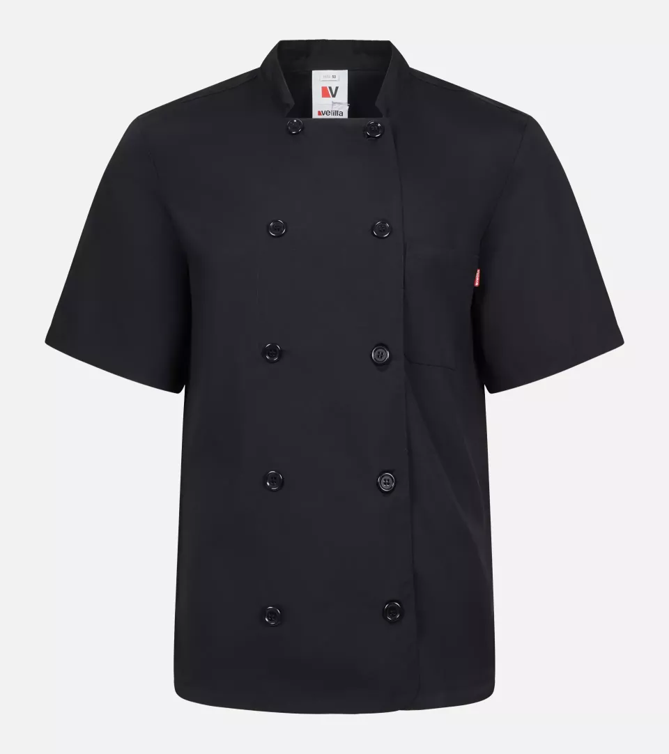 Velilla 432-00, Short-Sleeved Chef Jacket, Black, image 1, gallery thumbnail
