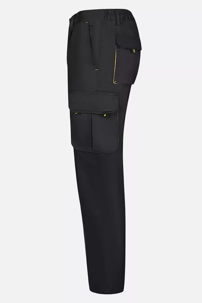 Velilla 103004-00-17, Work Trousers, Black/Yellow, image 2