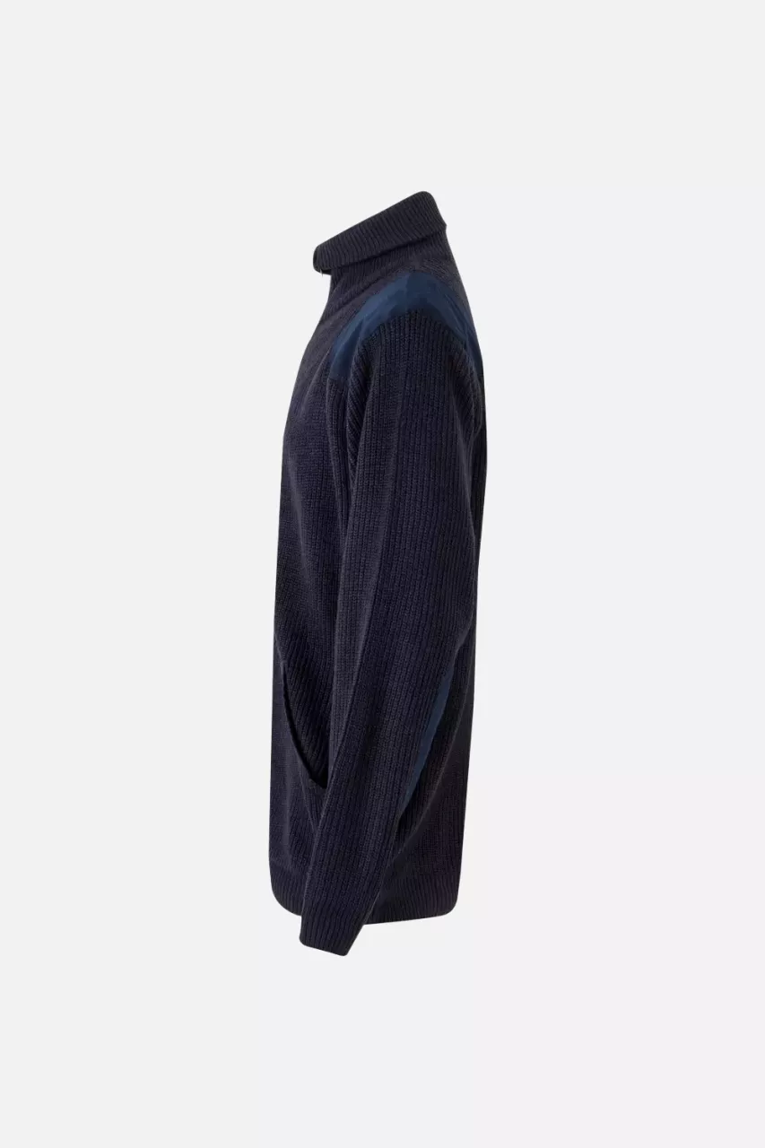 Velilla 102-01, Work Sweater, Marine Blue, image 3, gallery thumbnail