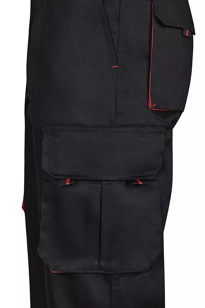 Velilla 103004-00-12, Arbeitshose, Schwarz/Rot, image 3