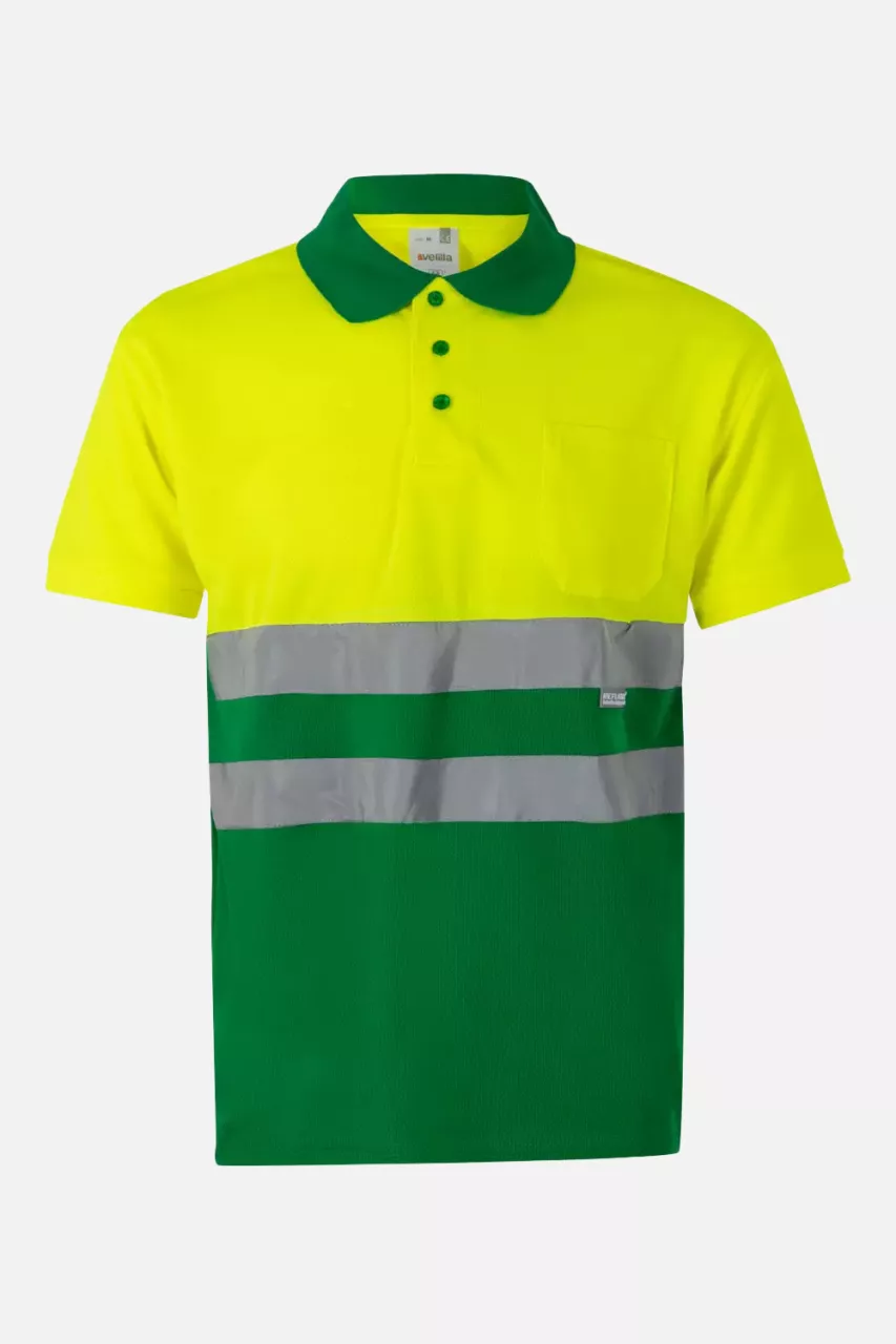 Velilla 173-29-20-2, High-Vis Polo Shirt, Size 4XL/5XL, Grass Green/Hi-Vis Yellow, image 1, gallery thumbnail