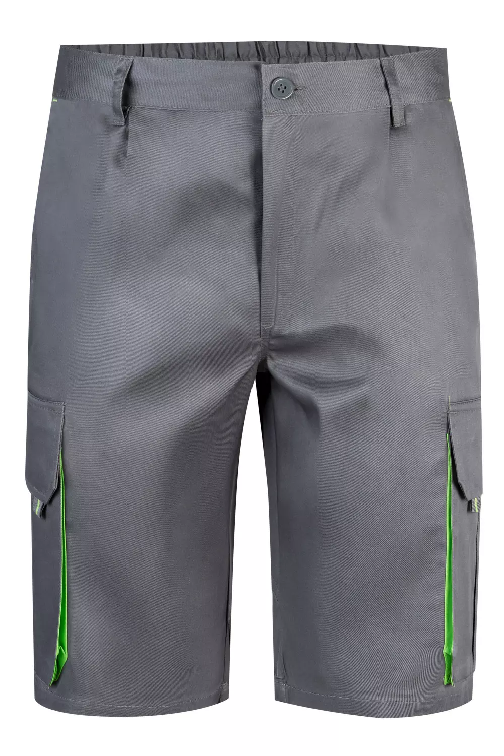 Velilla 103007-08-25, Arbeitsshorts, Grau/Limetten-Grün