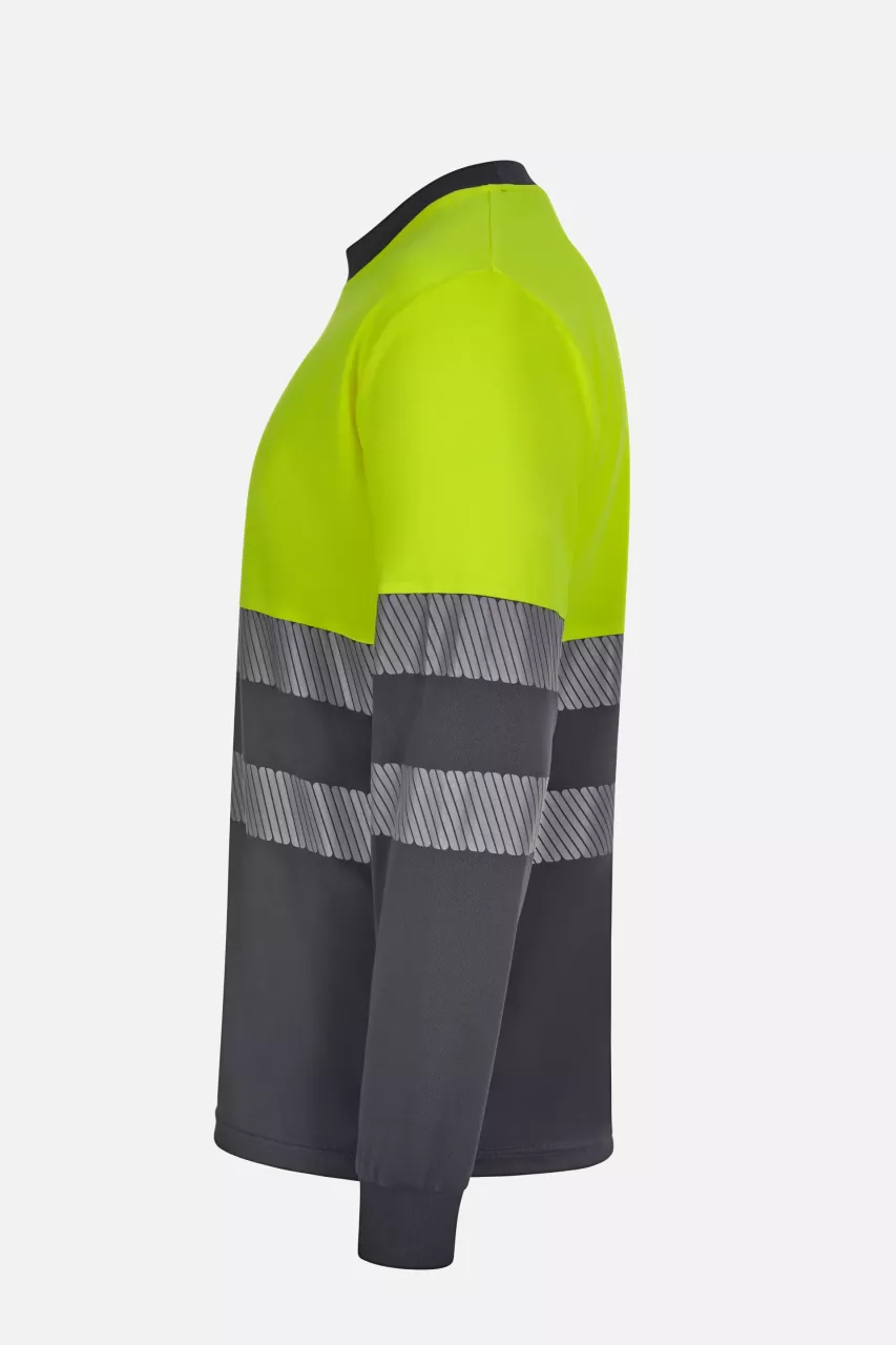Velilla 305635-08-20-2, Warnschutz-Langarm-T-Shirt, Größe 4XL/5XL, Grau/Warngelb, image 2, gallery thumbnail