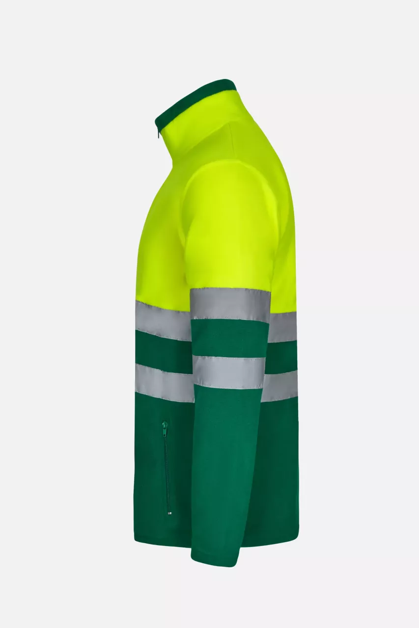 Velilla 301503-02-20, High-Vis Fleece Jacket, Green/Hi-Vis Yellow, image 2, gallery thumbnail