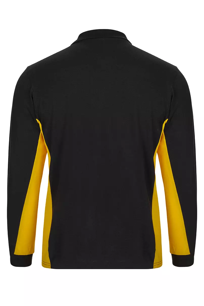 Velilla 105514-00-17, Langarm-Poloshirt, Schwarz/Gelb, image 3