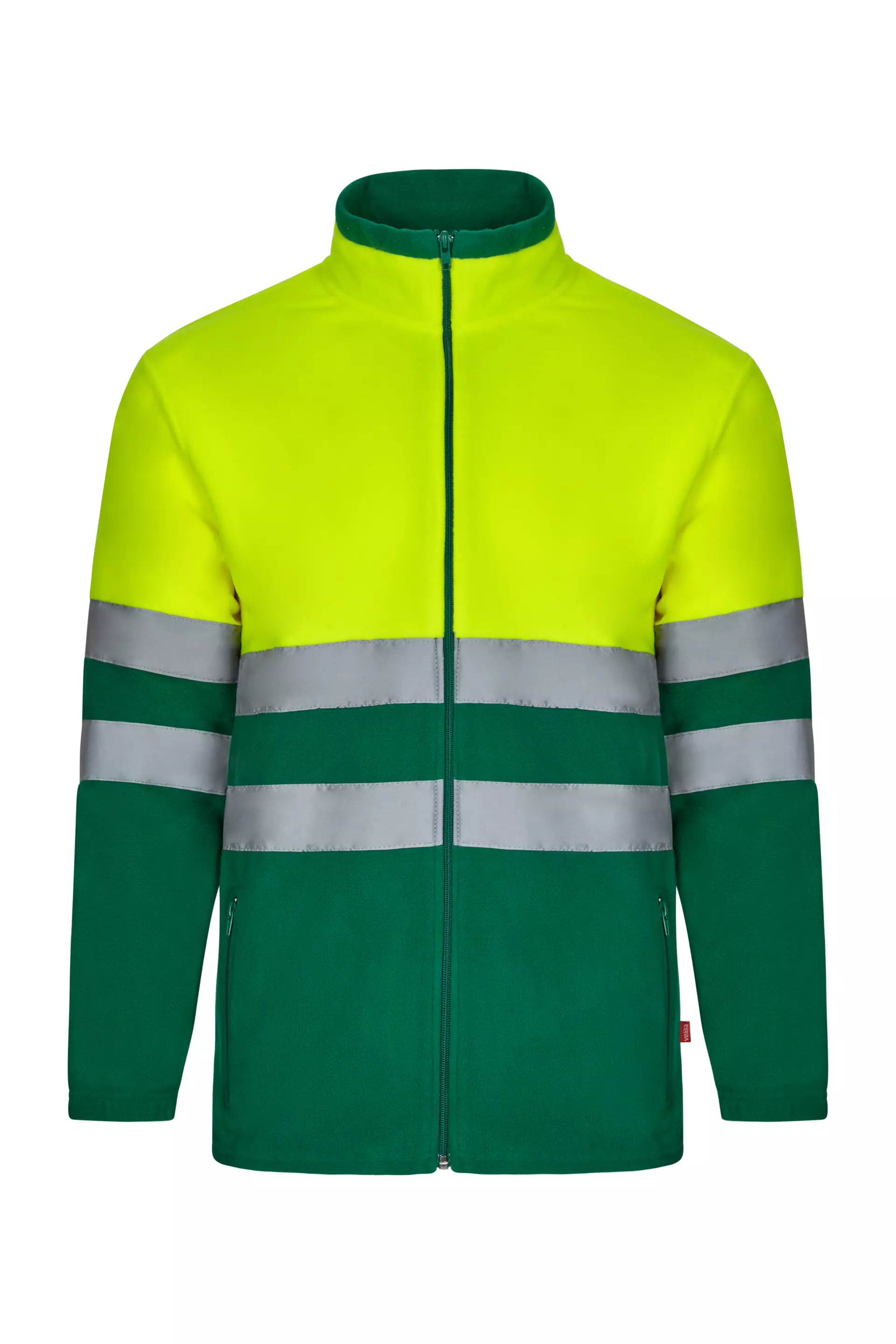 Velilla 301503-02-20, High-Vis Fleece Jacket, Green/Hi-Vis Yellow