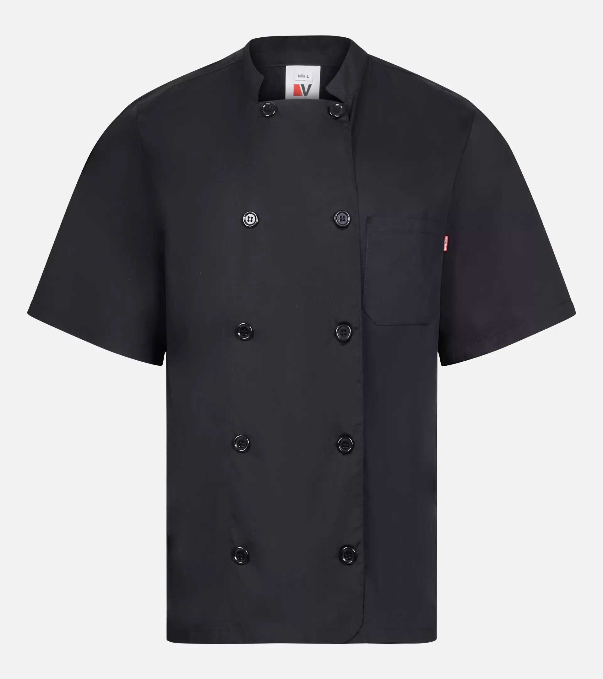 Velilla 405201-00, Short-Sleeved Chef Jacket, Black, image 1