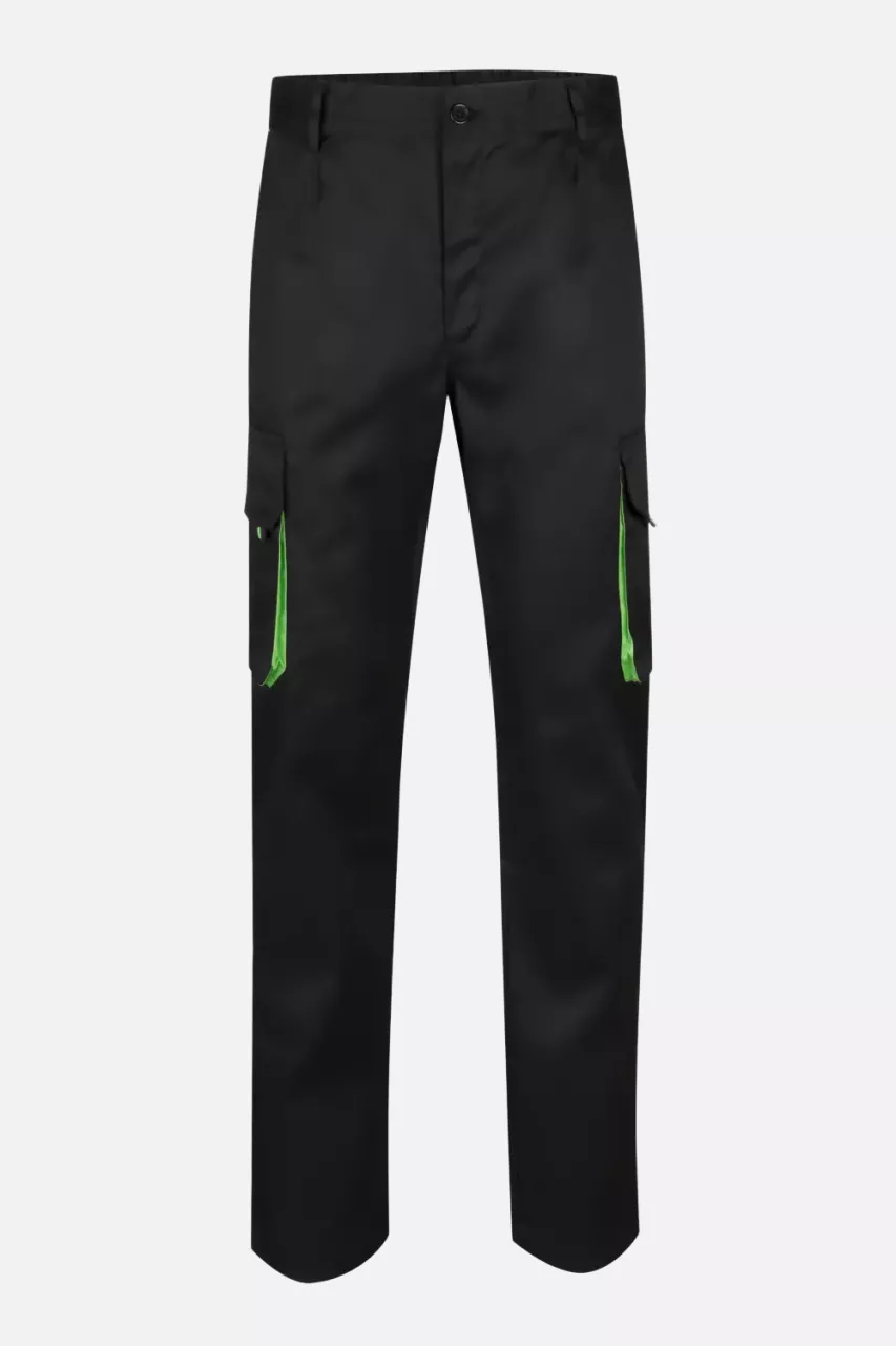 Velilla 103004-00-25, Work Trousers, Black/Lime Green, image 1, gallery thumbnail