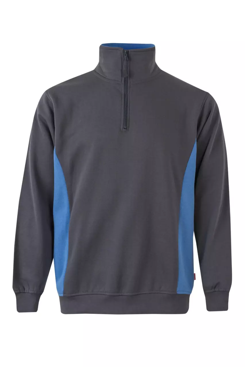Velilla Work Sweatshirt, Grey/Sky Blue