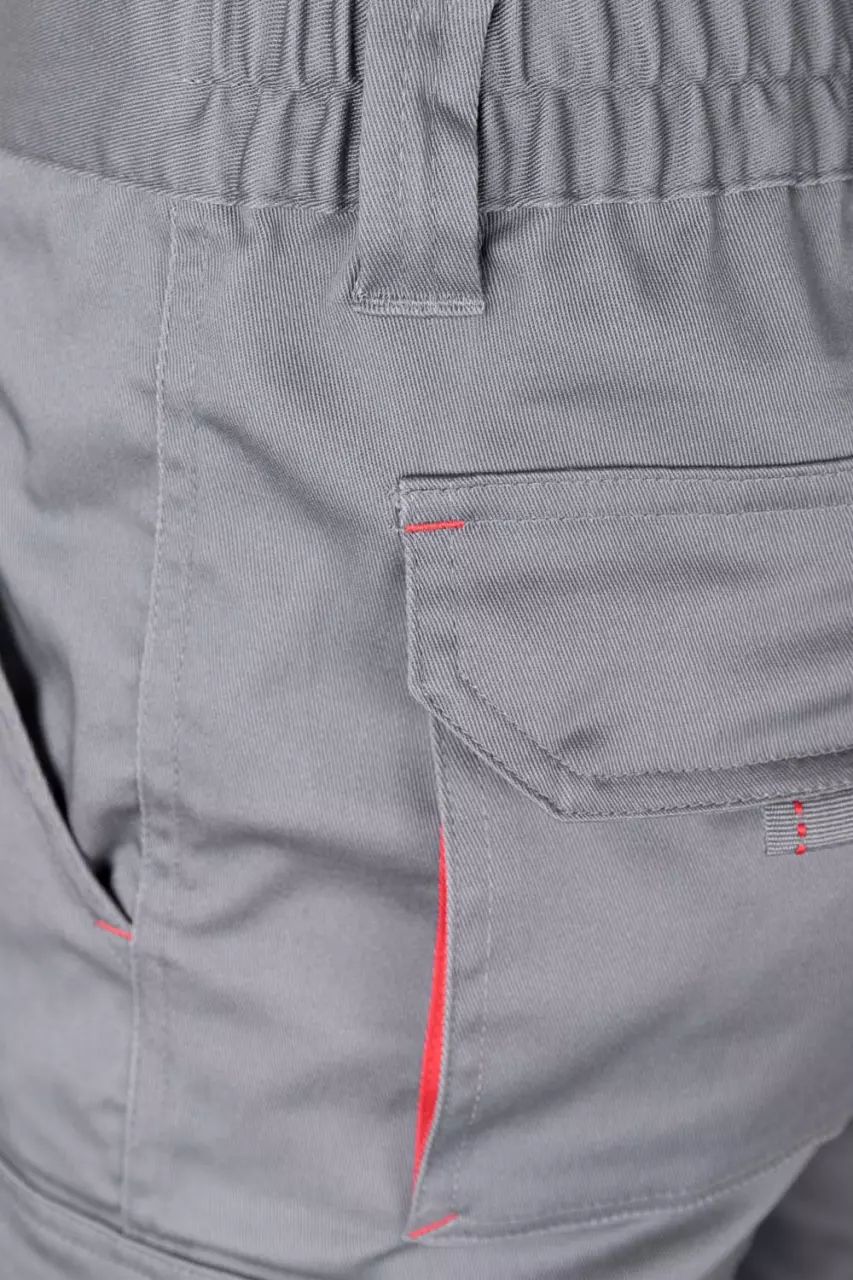 Velilla 103024S-08-12, Work Trousers, Grey/Red, image 5, gallery thumbnail