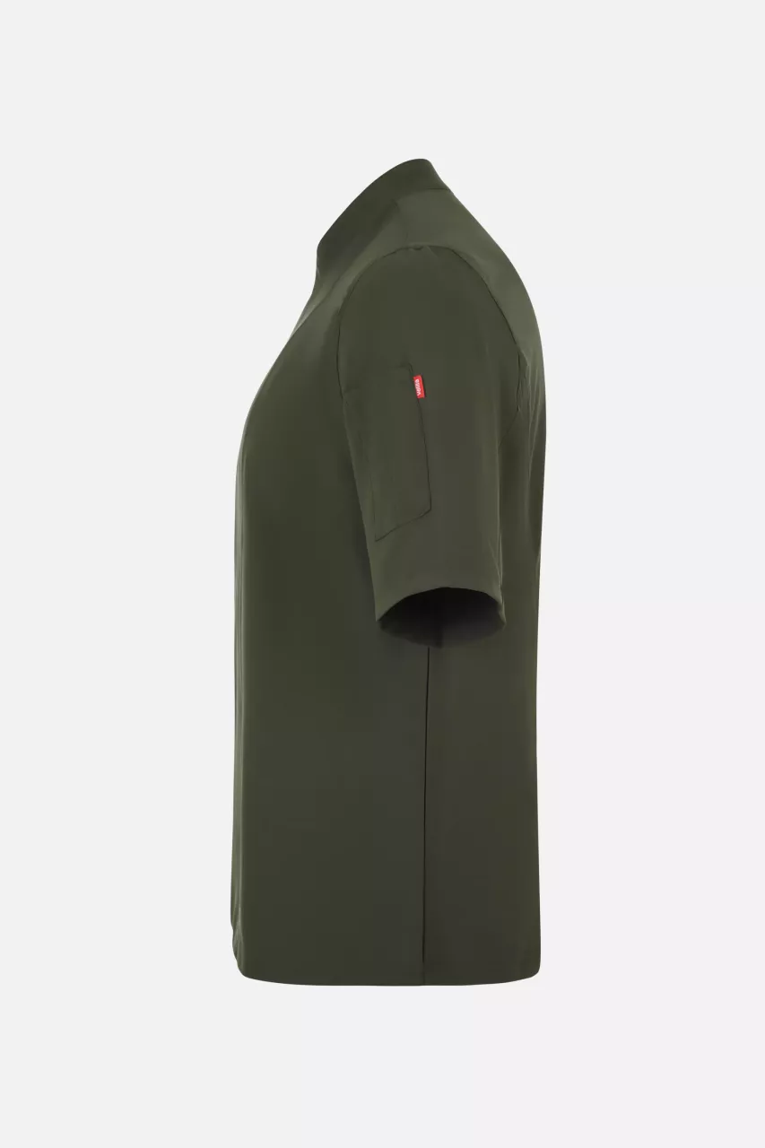 Velilla 405209-36, Short-Sleeved Chef Jacket, Olive Green, image 5, gallery thumbnail
