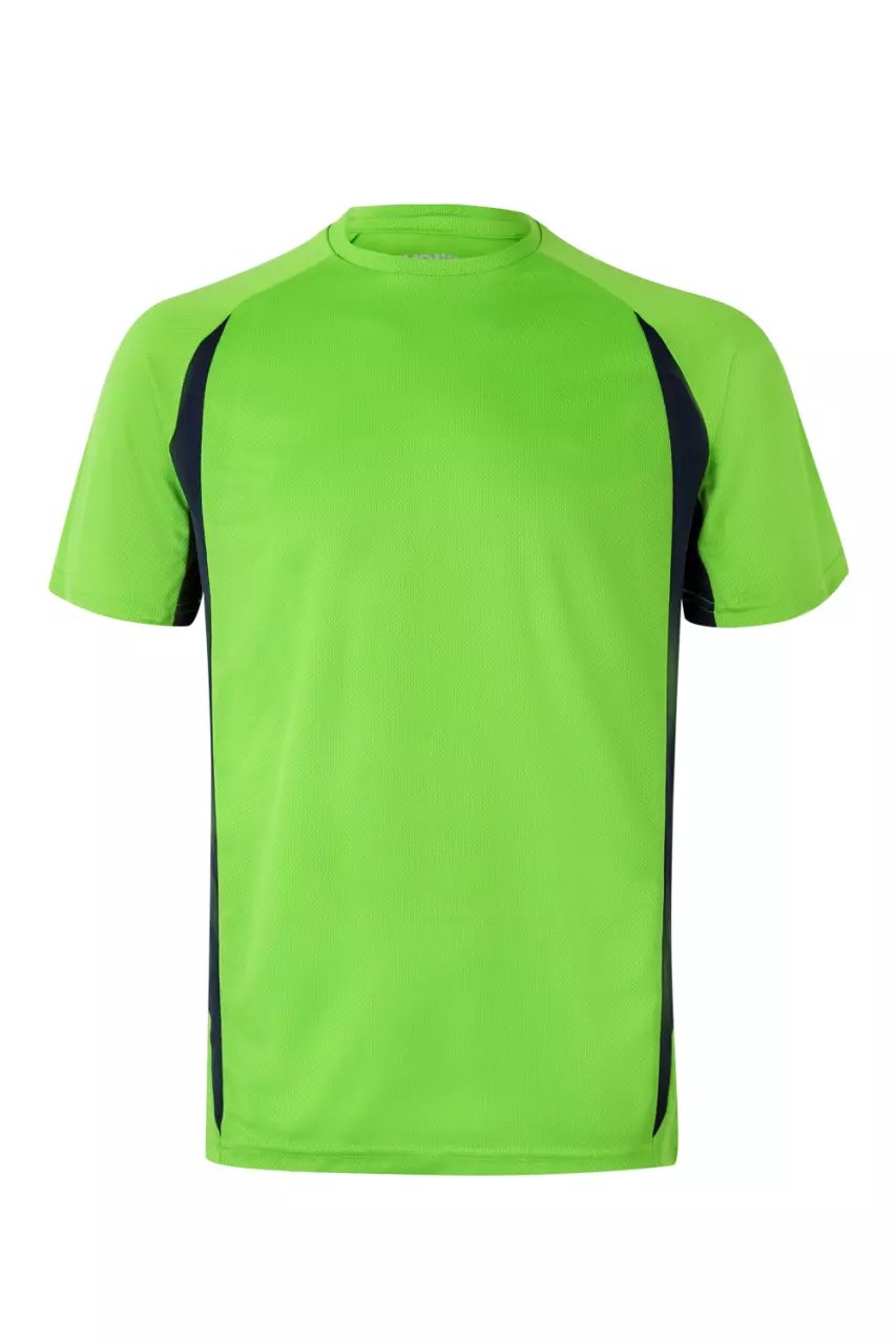 Velilla Work T-Shirt, Lime Green/Navy Blue
