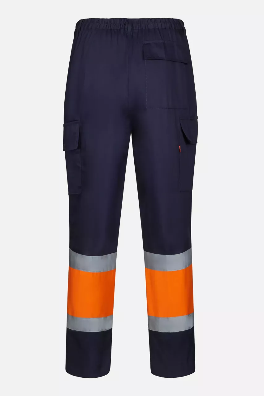 Velilla 303003-01-19, High-Vis Work Trousers, Marine Blue/Hi-Vis Orange, image 2, gallery thumbnail