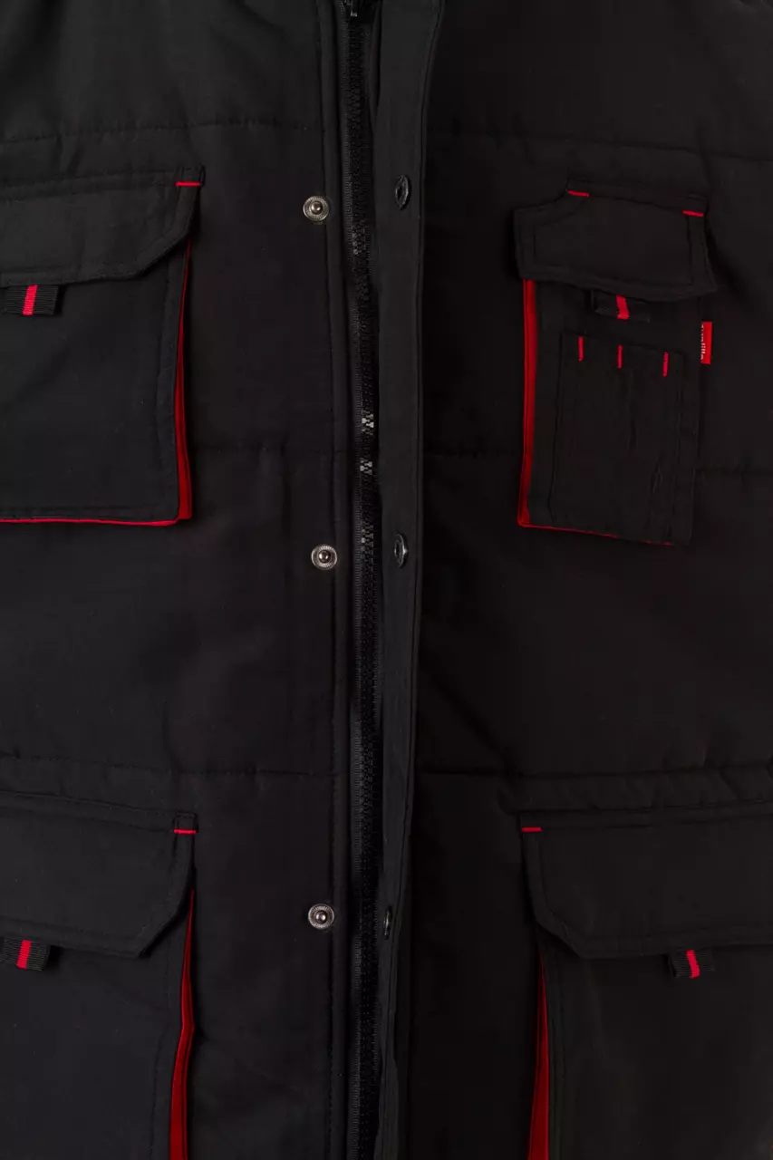 Velilla 205902-00-12, Wattierte Arbeitsweste, Schwarz/Rot, image 6, gallery thumbnail