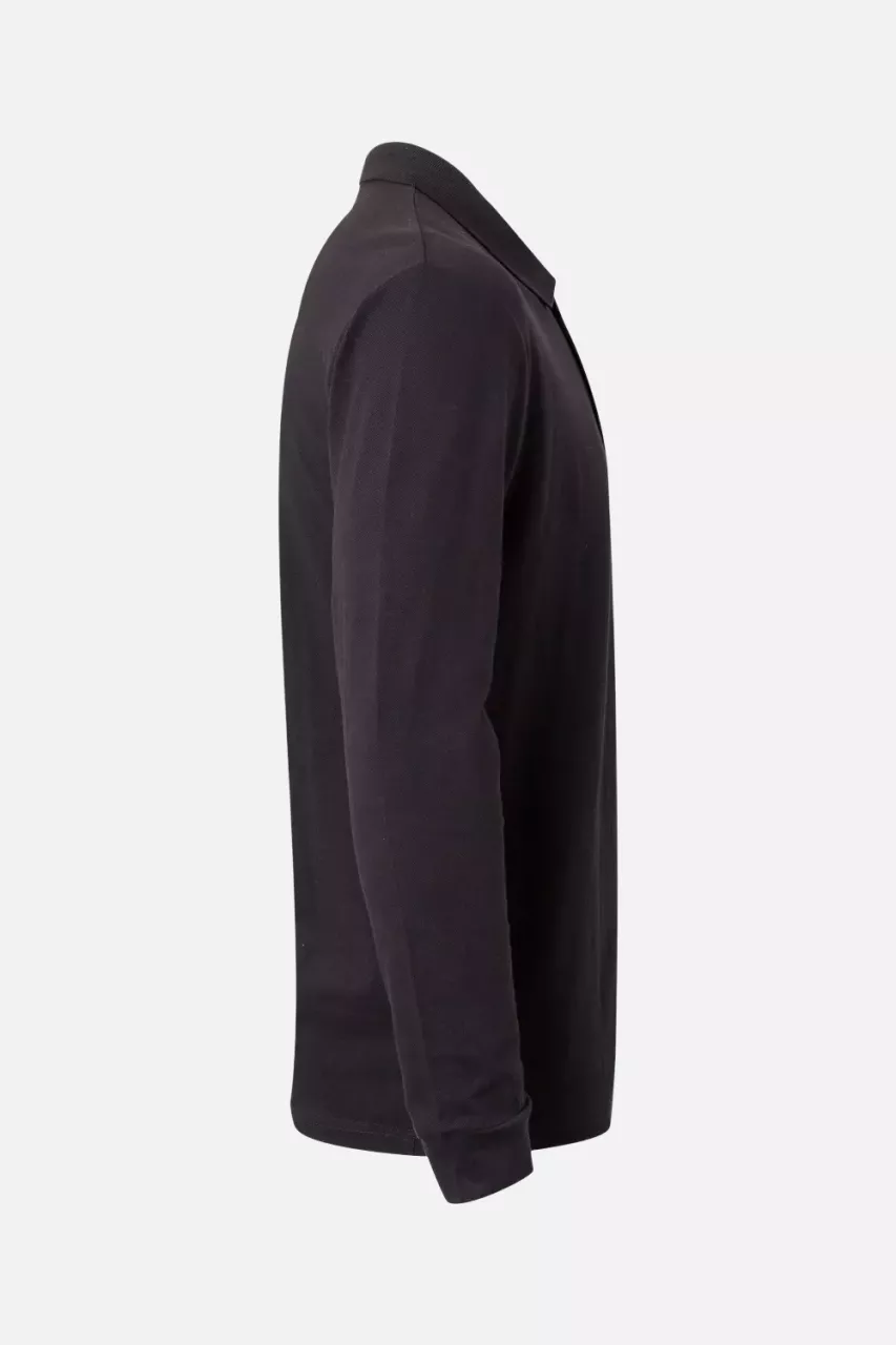 Velilla 105503-00, Long Sleeved Polo Shirt, Black, image 3, gallery thumbnail