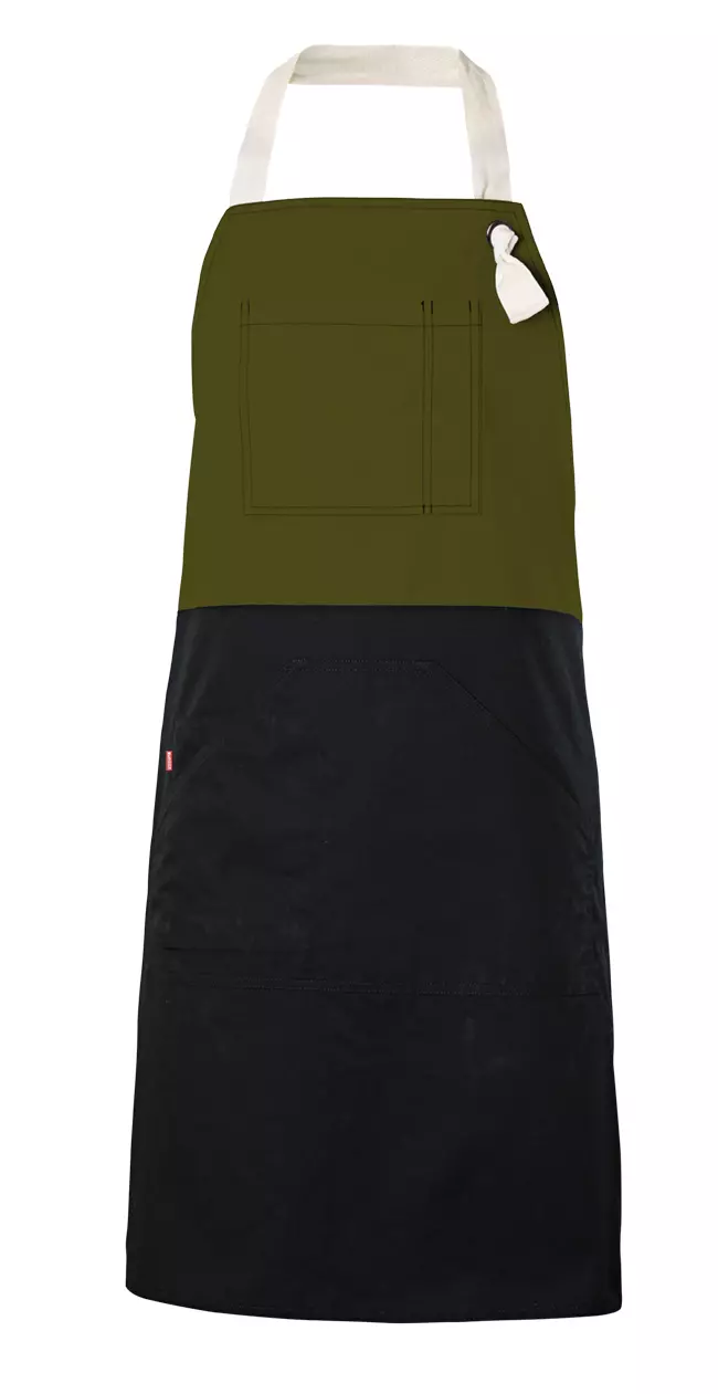 Velilla 404210B-03, Work Apron, Khaki Green/Black
