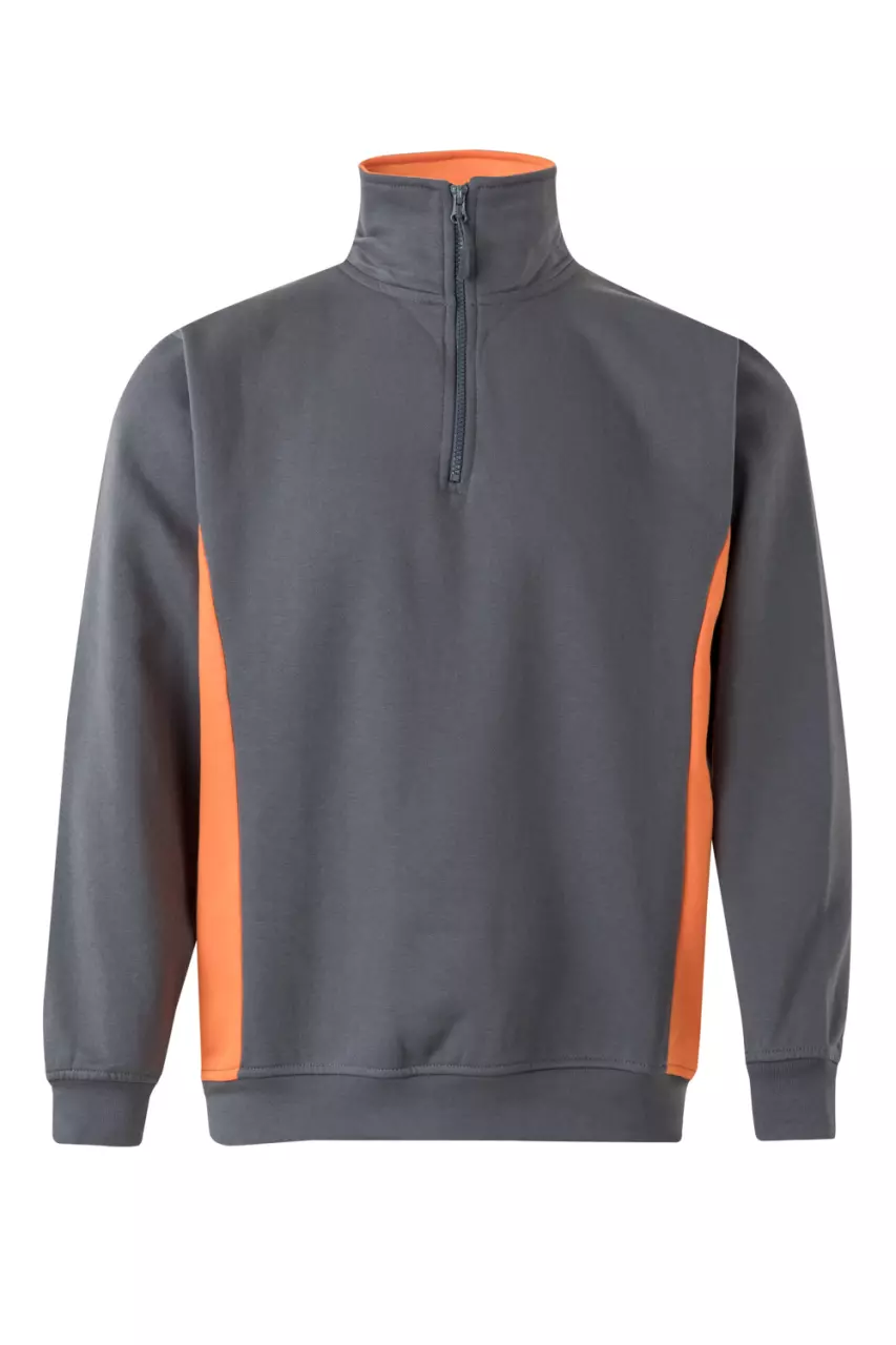 Velilla Work Sweatshirt, Grey/Orange