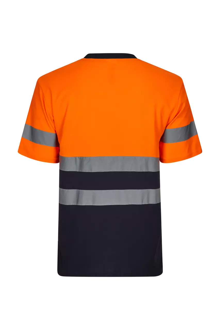 Velilla 305613-61-19-1, High-Vis Short Sleeve T-Shirt, Navy Blue/Hi-Vis Orange, image 5, gallery thumbnail