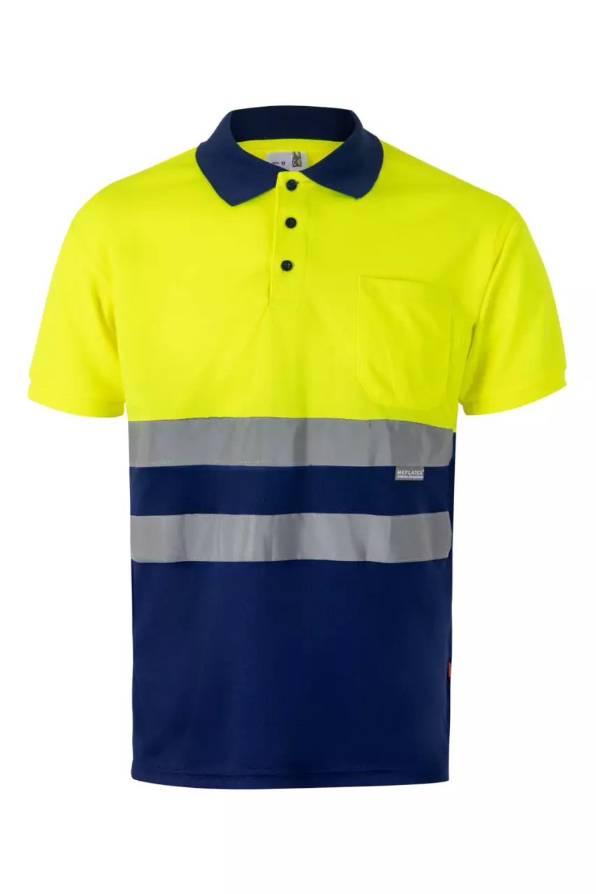 Velilla 0173-09-20-1, Warnschutz-Poloshirt, Königsblau/Warngelb, image 1, gallery thumbnail