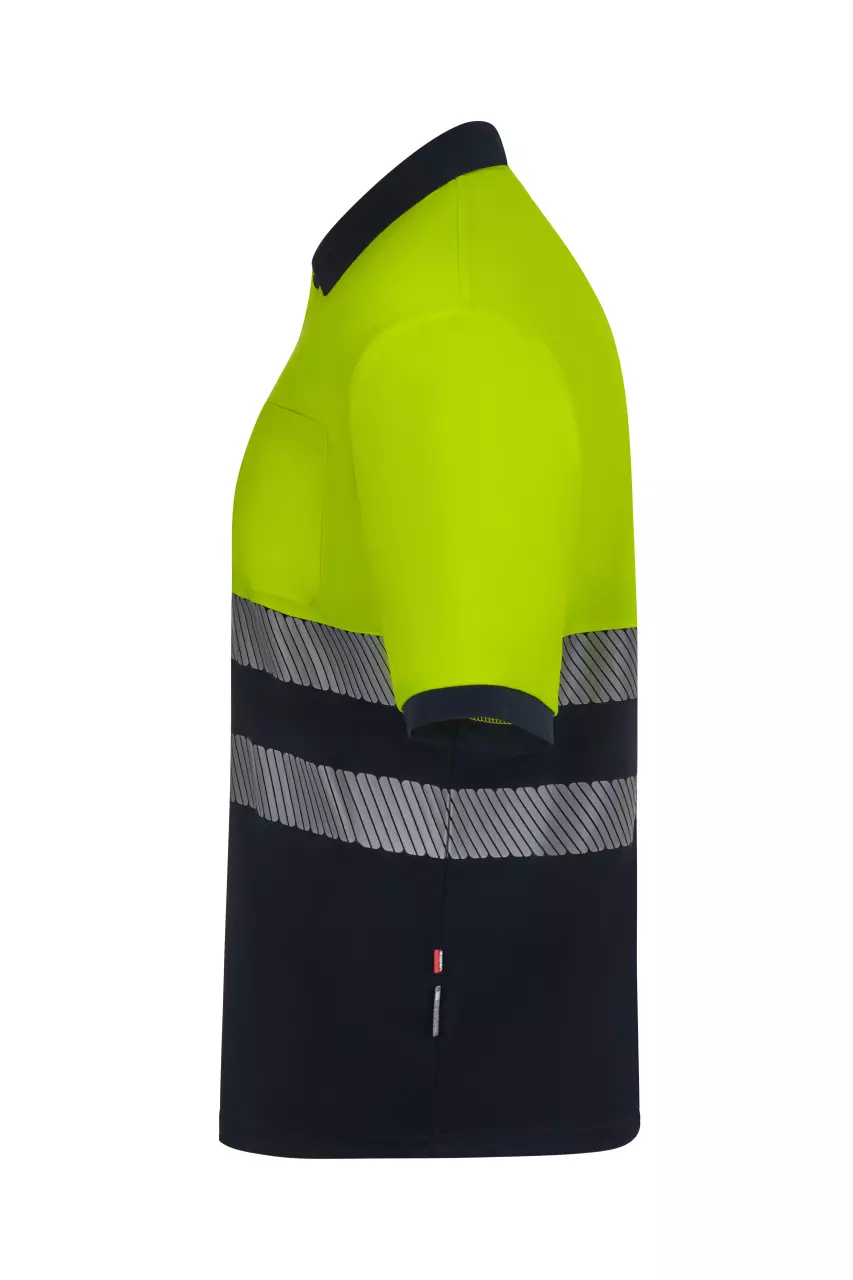 Velilla 305533-61-20-1, High-Vis Polo Shirt, Navy Blue/Hi-Vis Yellow, image 3, gallery thumbnail
