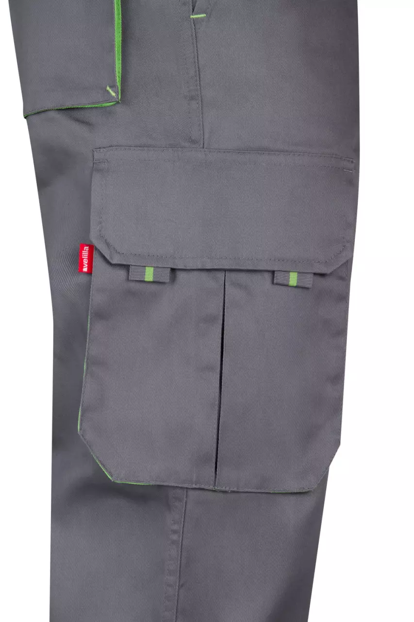 Velilla 103004-08-25, Work Trousers, Grey/Lime Green, image 4, gallery thumbnail