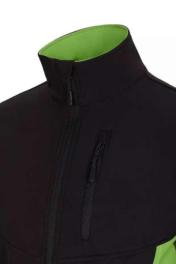 Velilla 106004-00-25, Work Jacket, Black/Lime Green, image 3