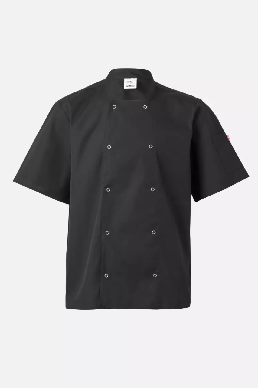 Velilla 405205-00, Short-Sleeved Chef Jacket, Black, image 1, gallery thumbnail