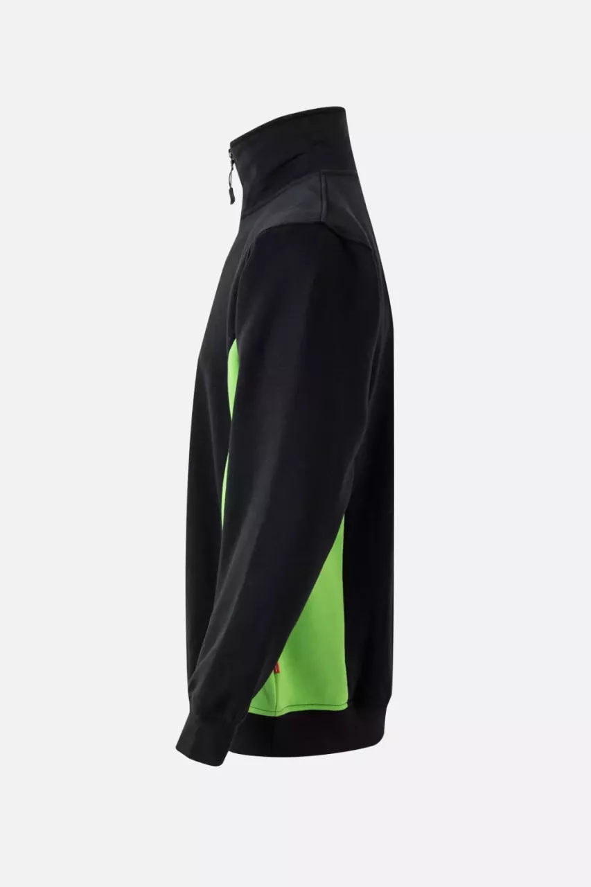 Velilla 105704-00-25, Work Sweatshirt, Black/Lime Green, image 2, gallery thumbnail