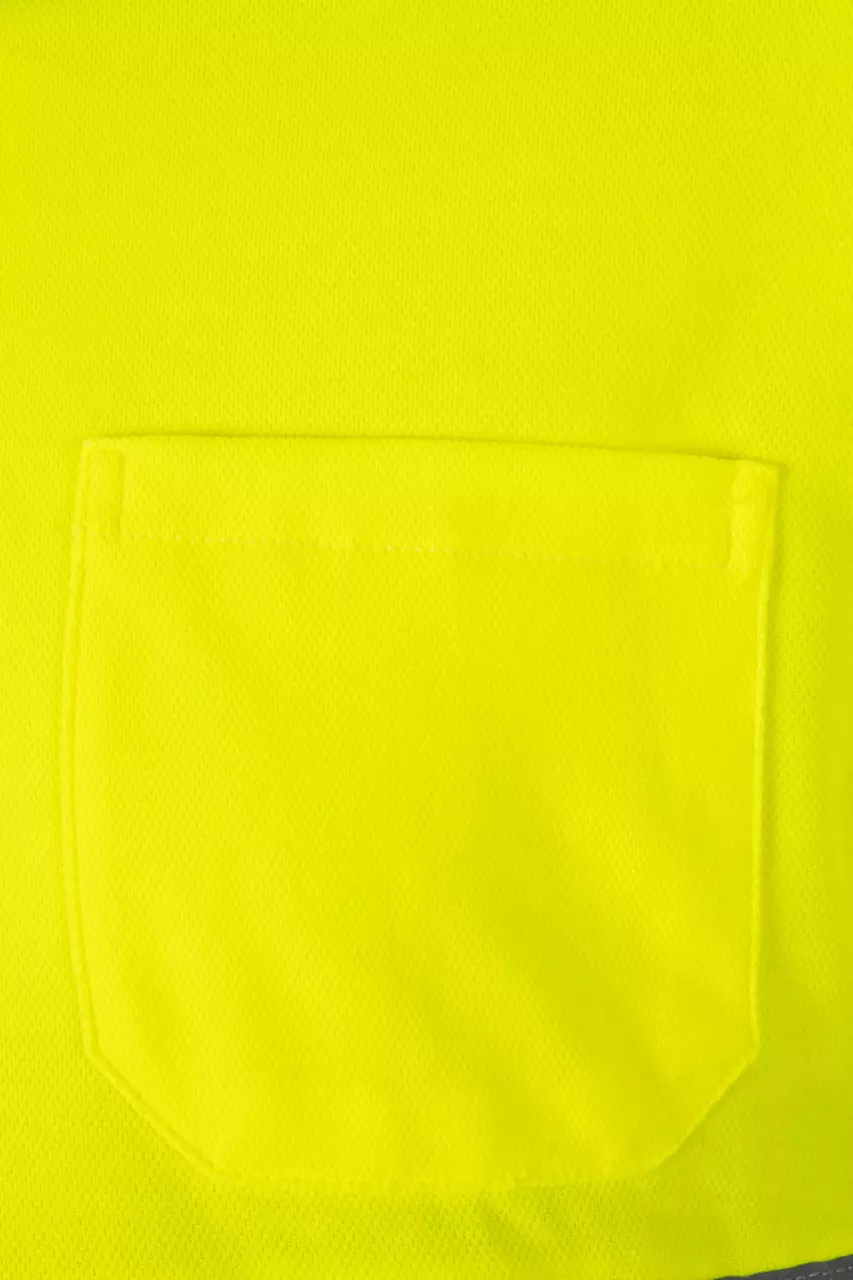 Velilla 305515-61-20, High-Vis Long Sleeved Polo Shirt, Navy Blue/Hi-Vis Yellow, image 6, gallery thumbnail