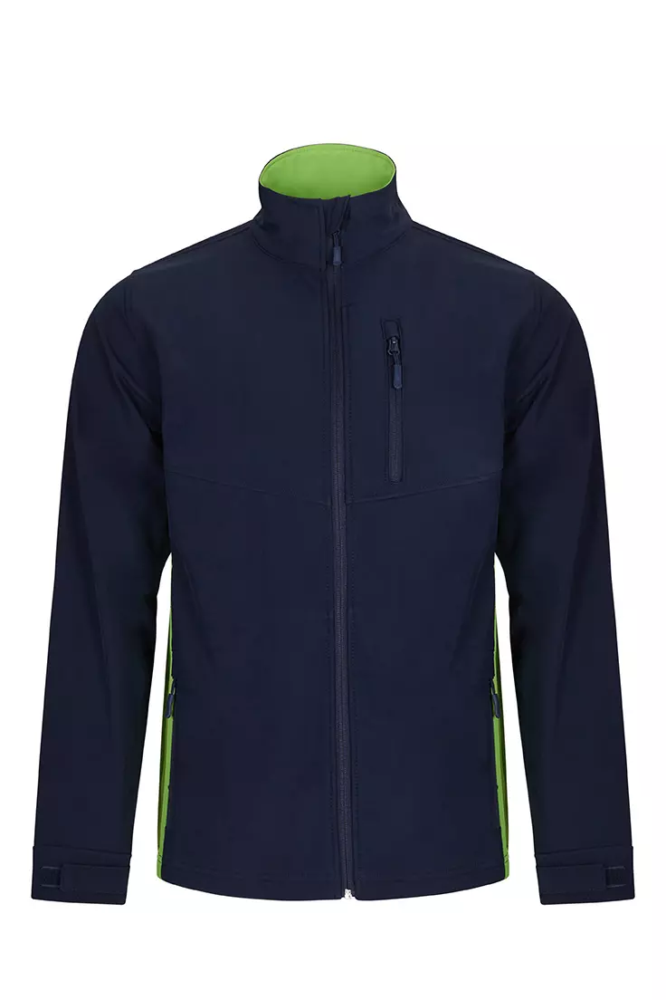 Velilla Work Jacket, Navy Blue/Lime Green