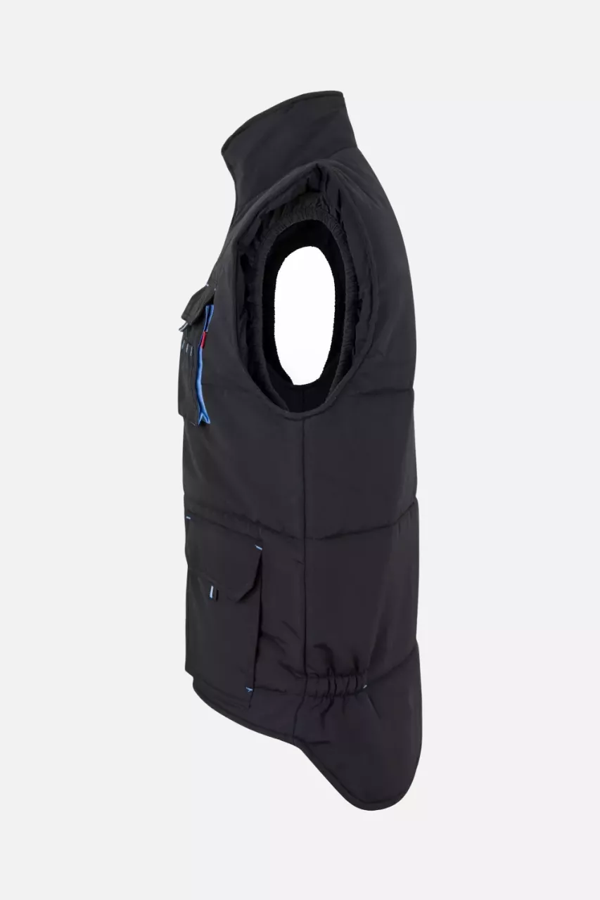 Velilla 205902-00-05, Padded Work Vest, Black/Sky Blue, image 4, gallery thumbnail
