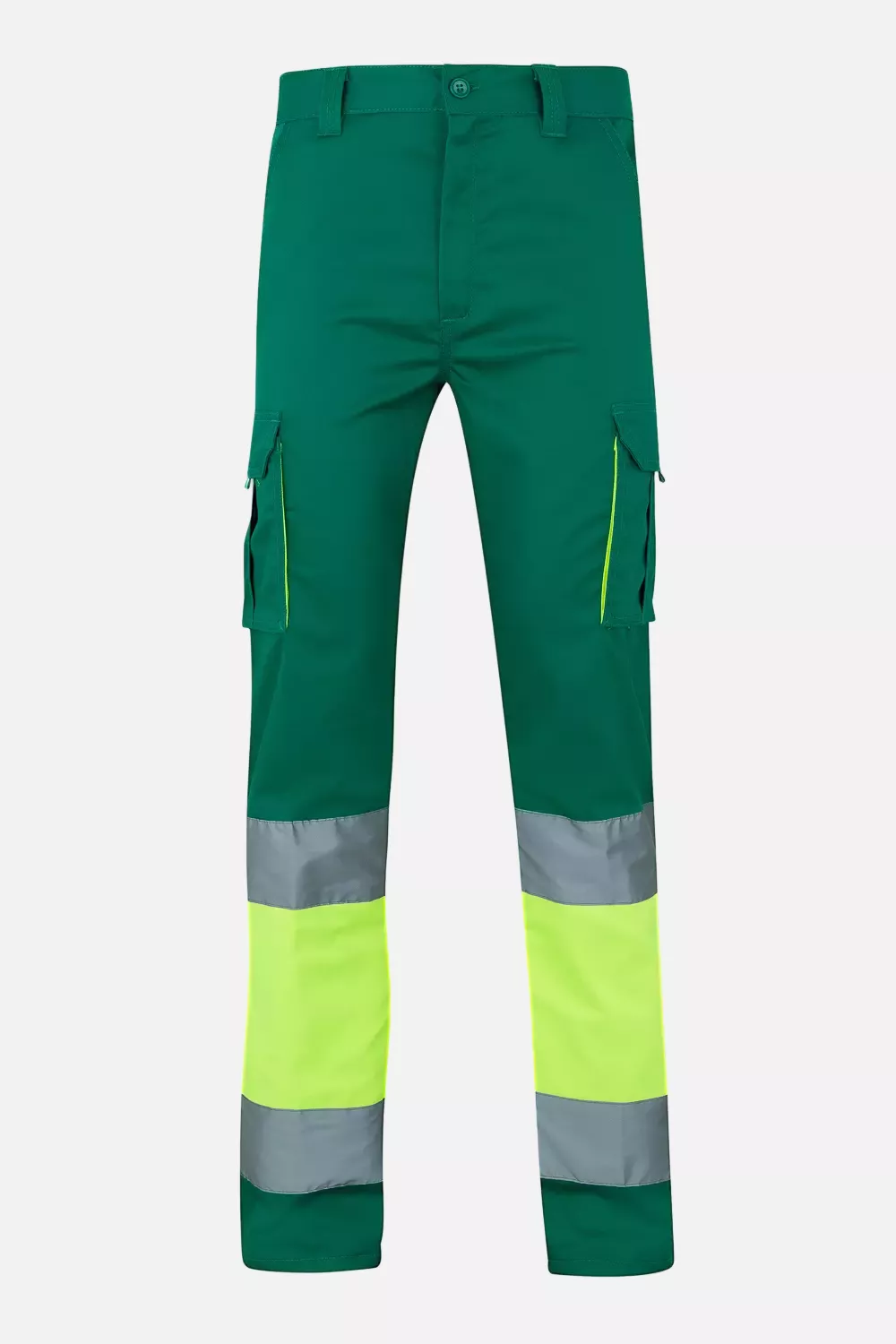 Velilla 303002S-02-20-2, High-Vis Work Trousers, Size 4XL/5XL, Green/Hi-Vis Yellow, image 1