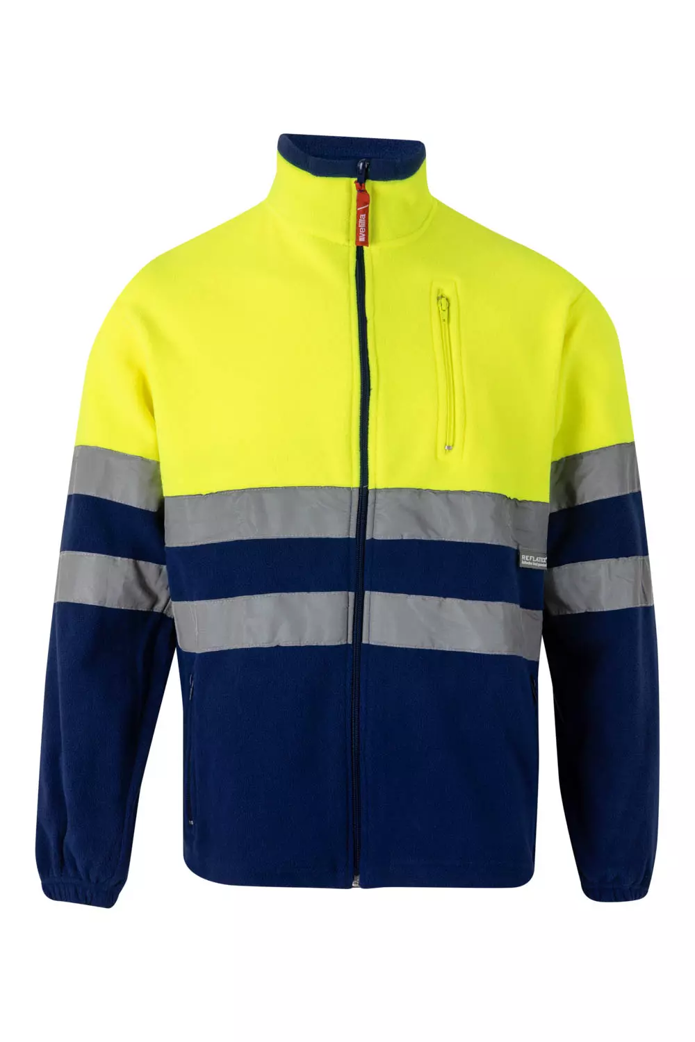 Velilla 0183-09-20, Warnschutz-Fleecejacke, Königsblau/Warngelb
