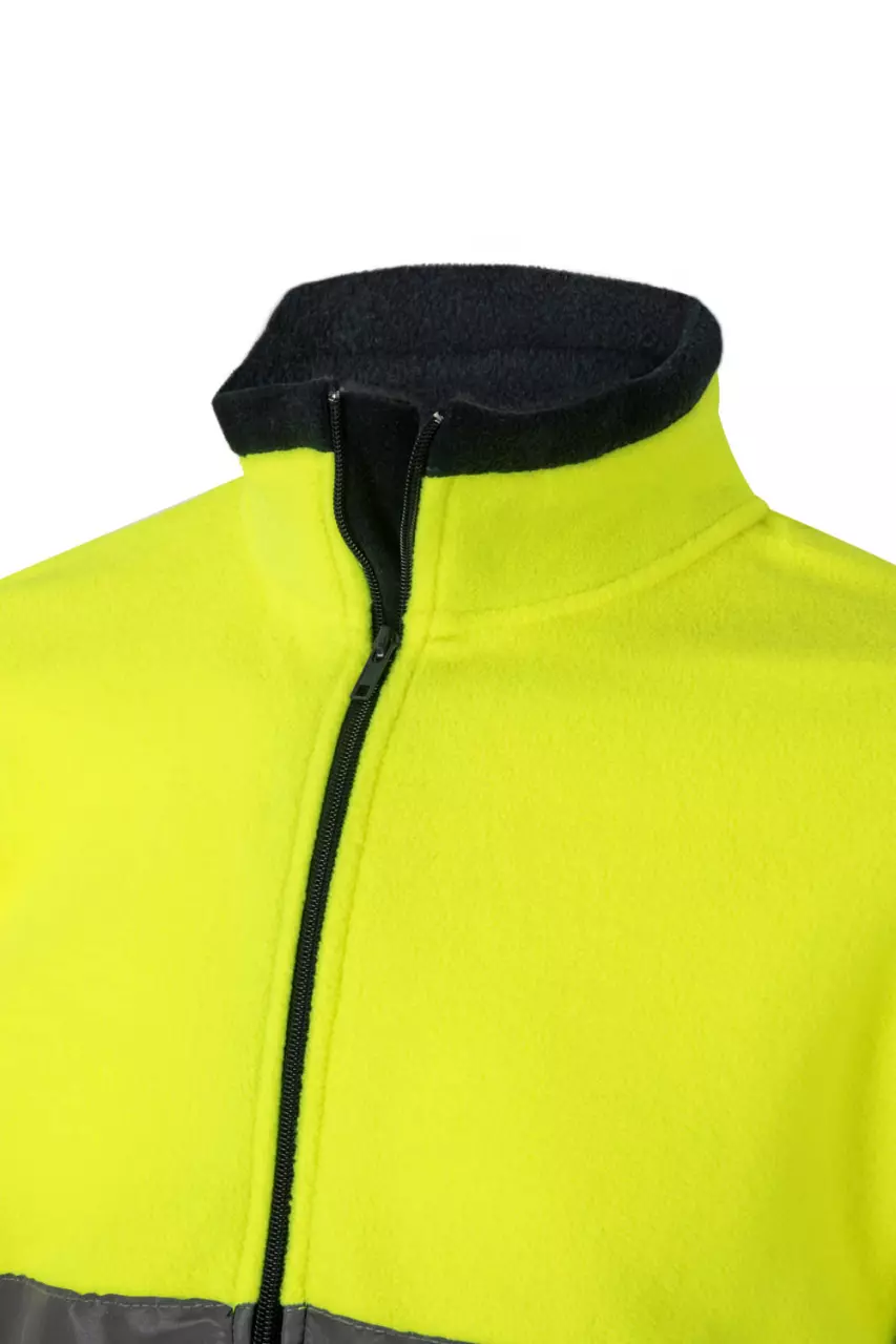 Velilla 301503-01-20, High-Vis Fleece Jacket, Marine Blue/Hi-Vis Yellow, image 3, gallery thumbnail