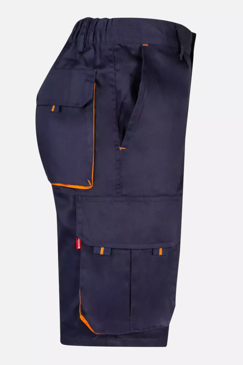 Velilla 103007-01-16, Work Shorts, Marine Blue/Orange, image 5, gallery thumbnail