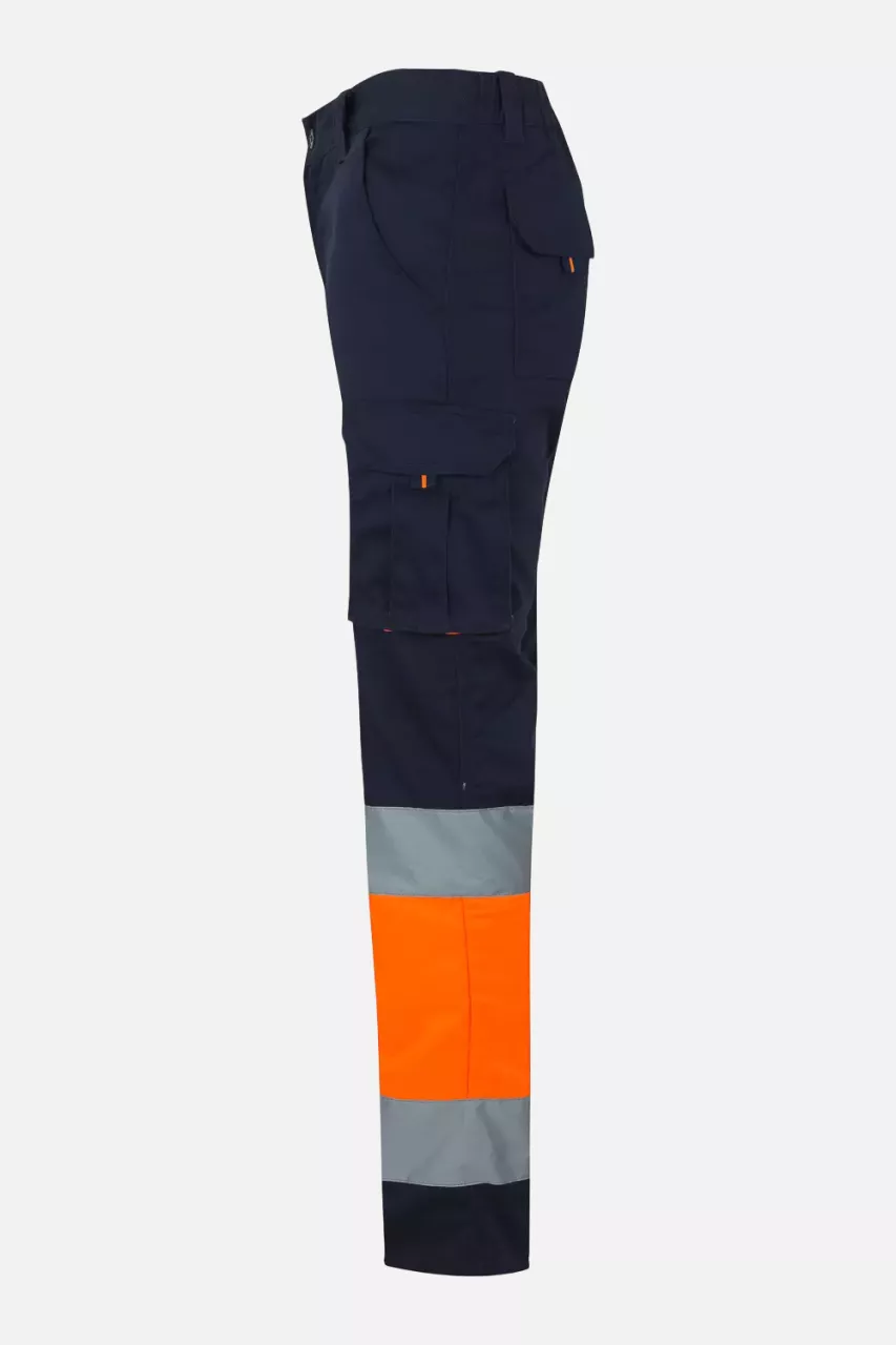 Velilla 303002S-61-19-2, High-Vis Work Trousers, Size 4XL/5XL, Navy Blue/Hi-Vis Orange, image 6, gallery thumbnail