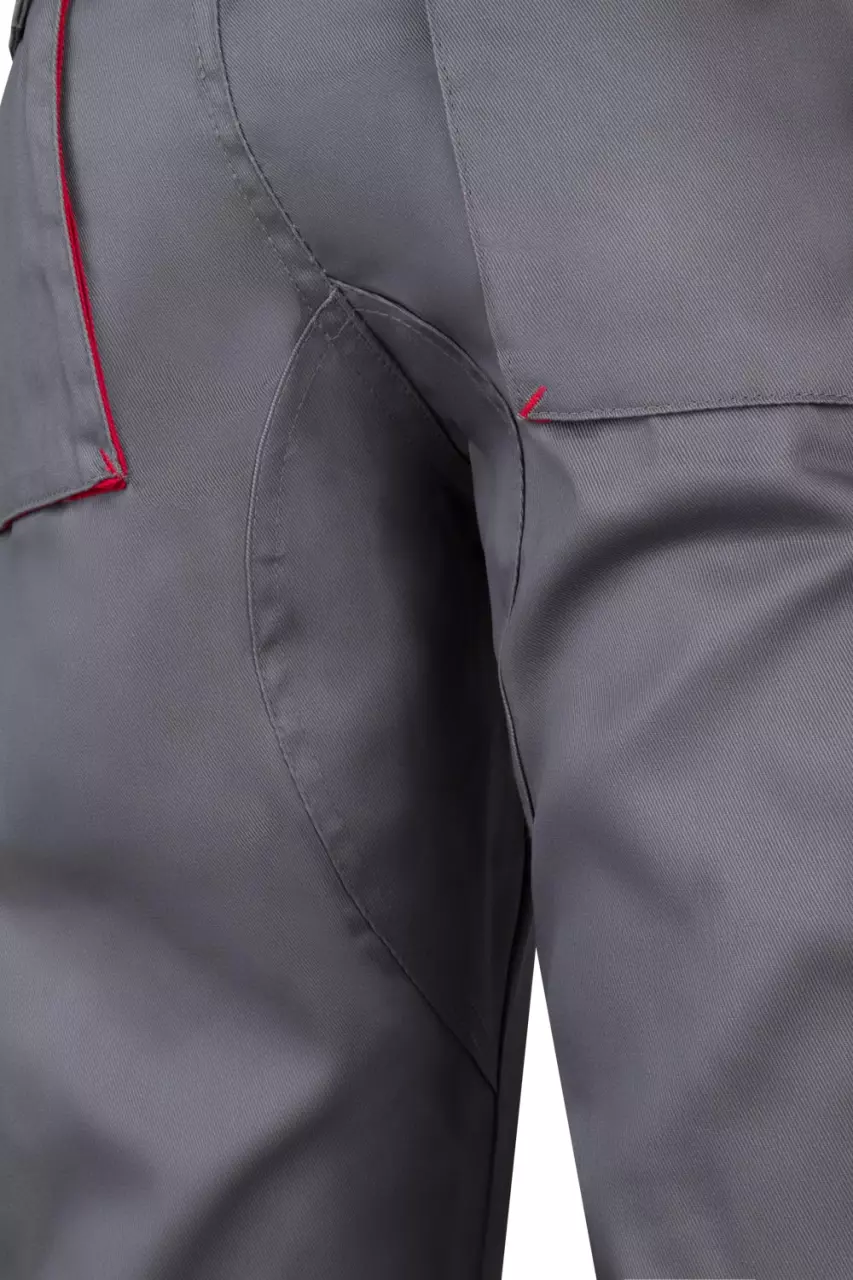 Velilla 103004-08-12, Work Trousers, Grey/Red, image 4, gallery thumbnail