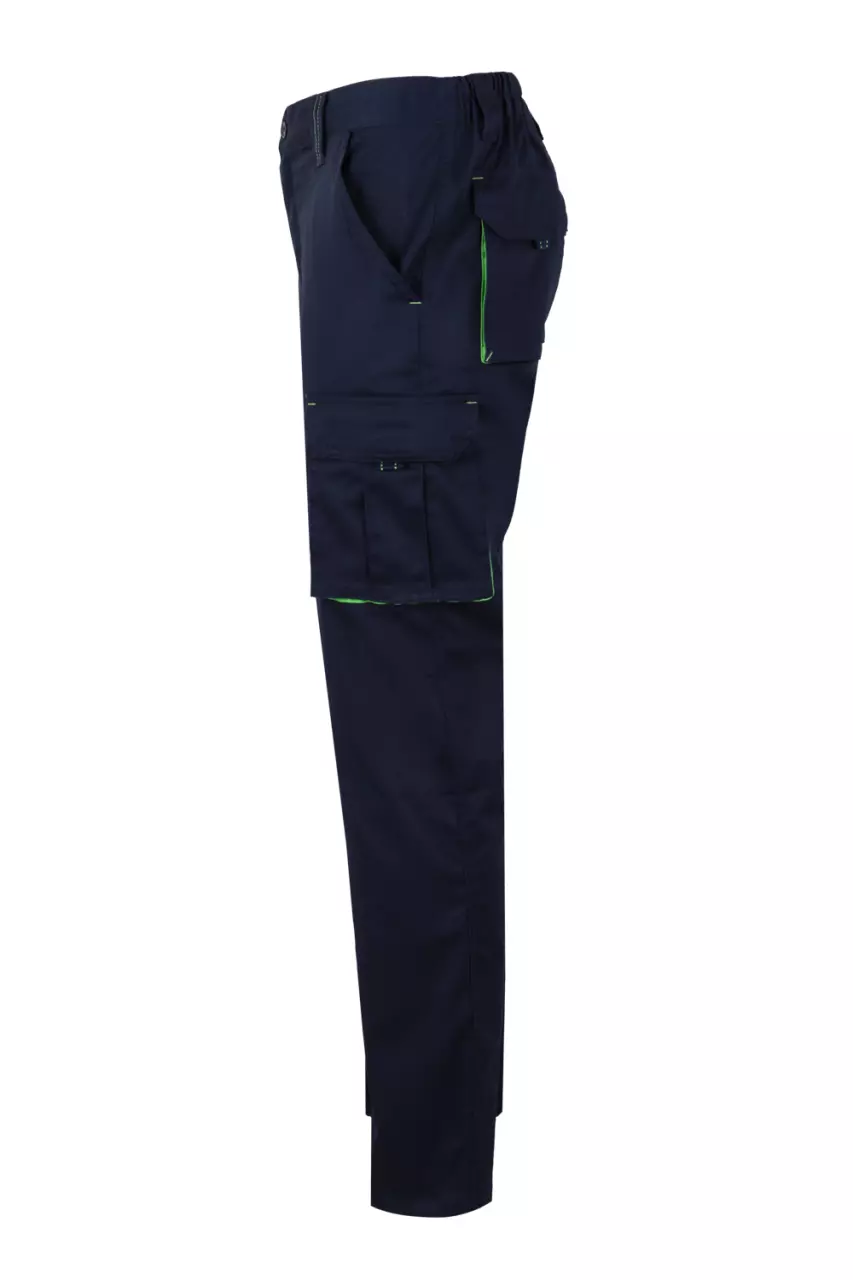 Velilla 103024S-61-25, Work Trousers, Navy Blue/Lime Green, image 2, gallery thumbnail
