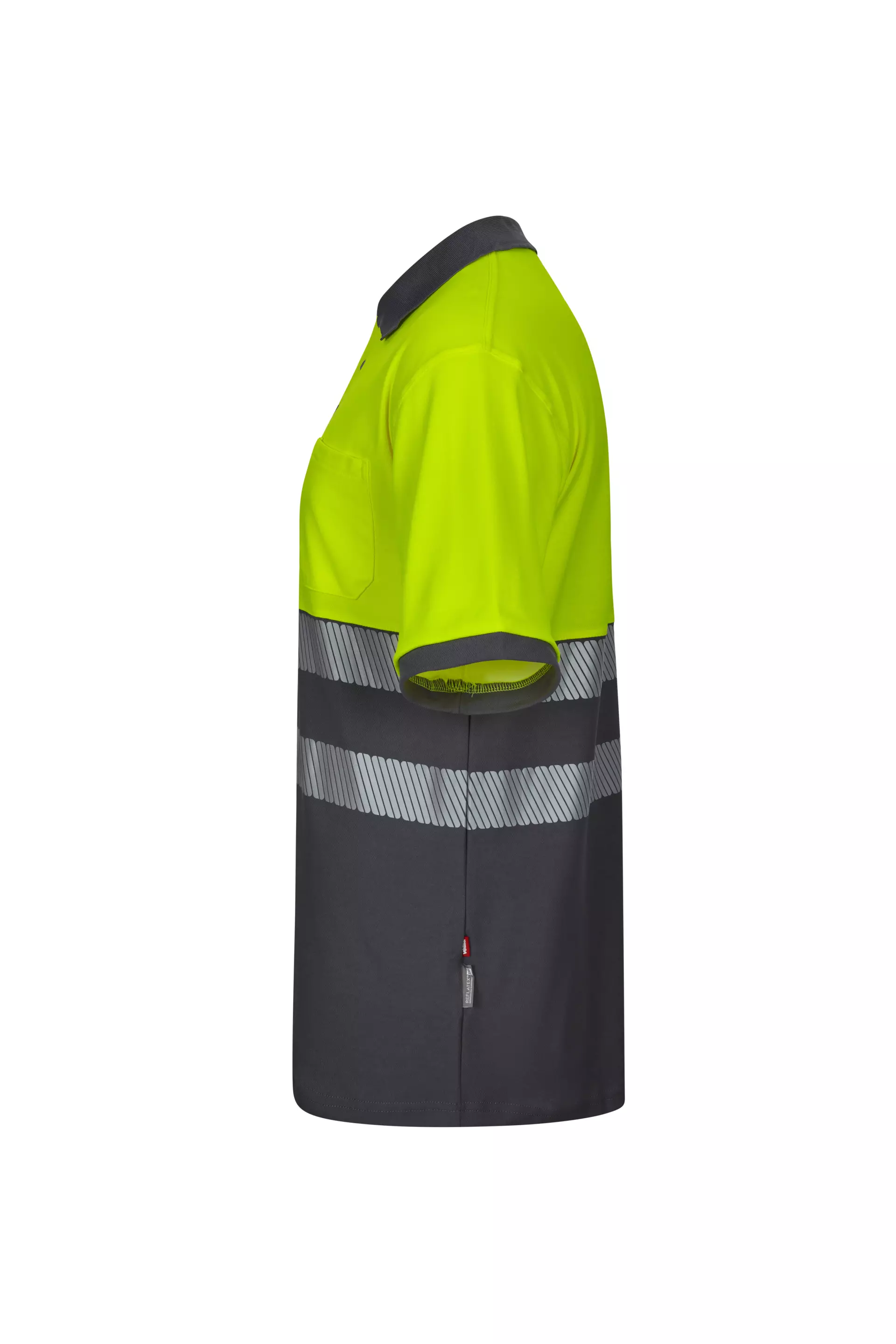 Velilla 305523-08-20, Warnschutz-Poloshirt Kurzarm, Grau/Warngelb, image 2