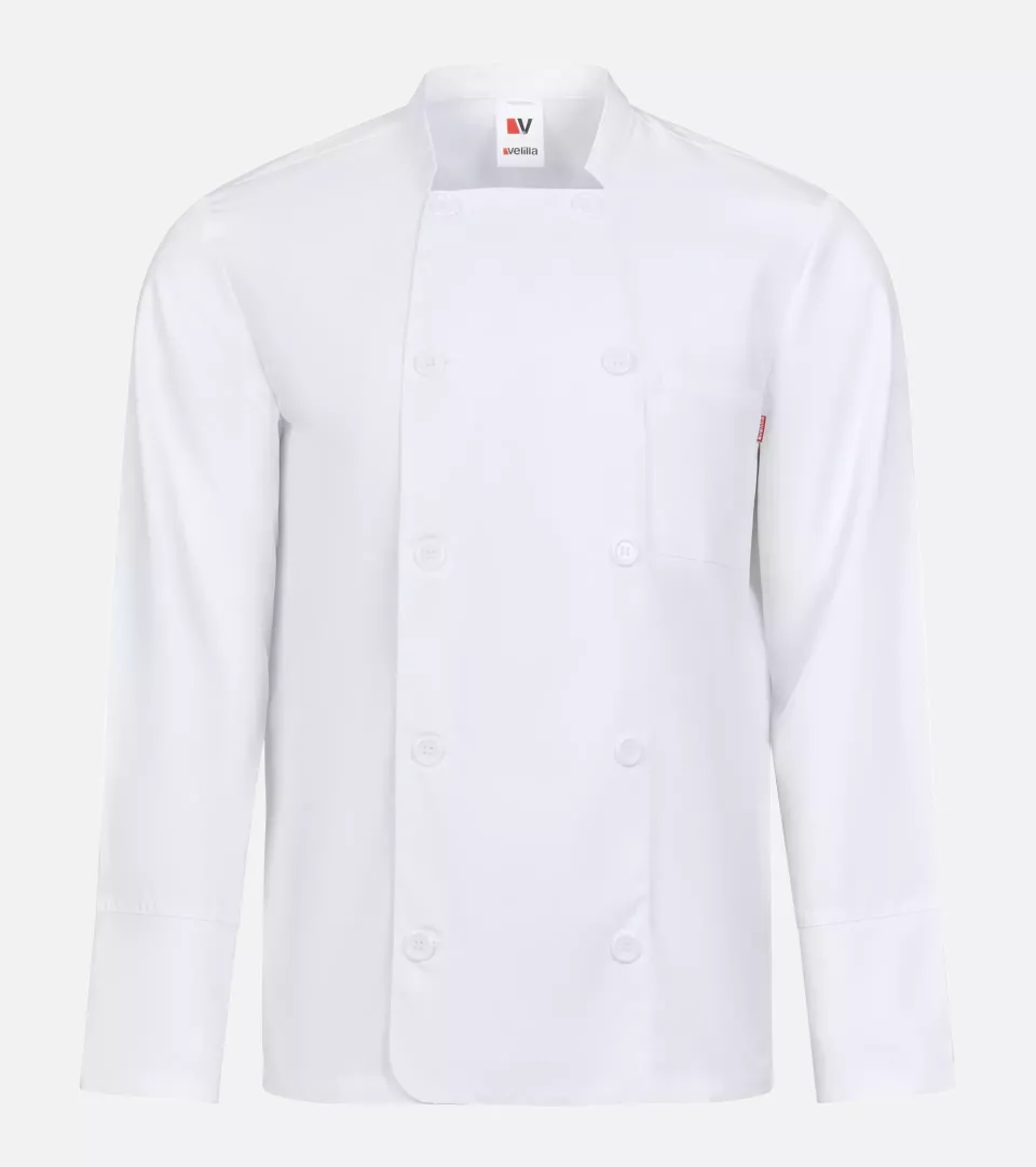 Velilla 434-07, Long Sleeved Chef Jacket, White, image 1, gallery thumbnail