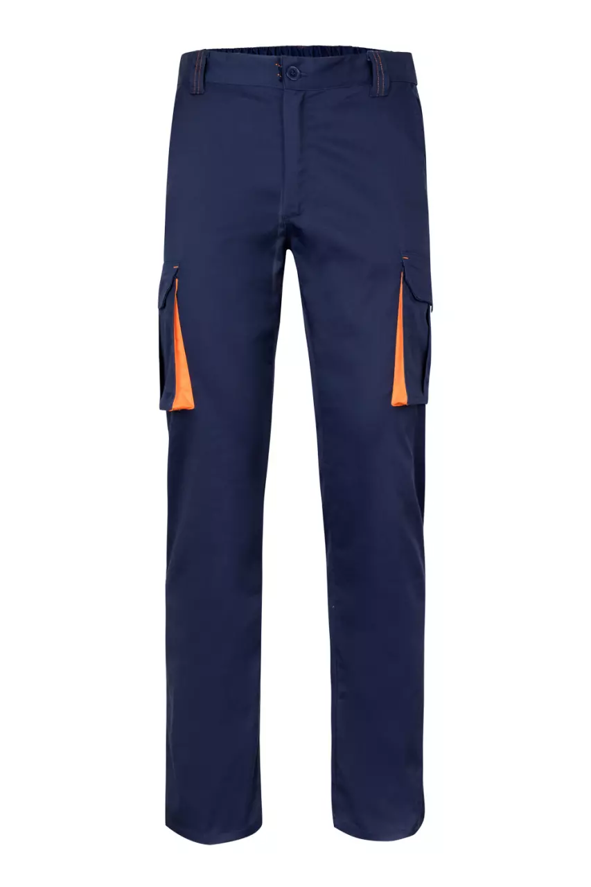 Velilla 103024S-61-16, Work Trousers, Navy Blue/Orange, image 1, gallery thumbnail