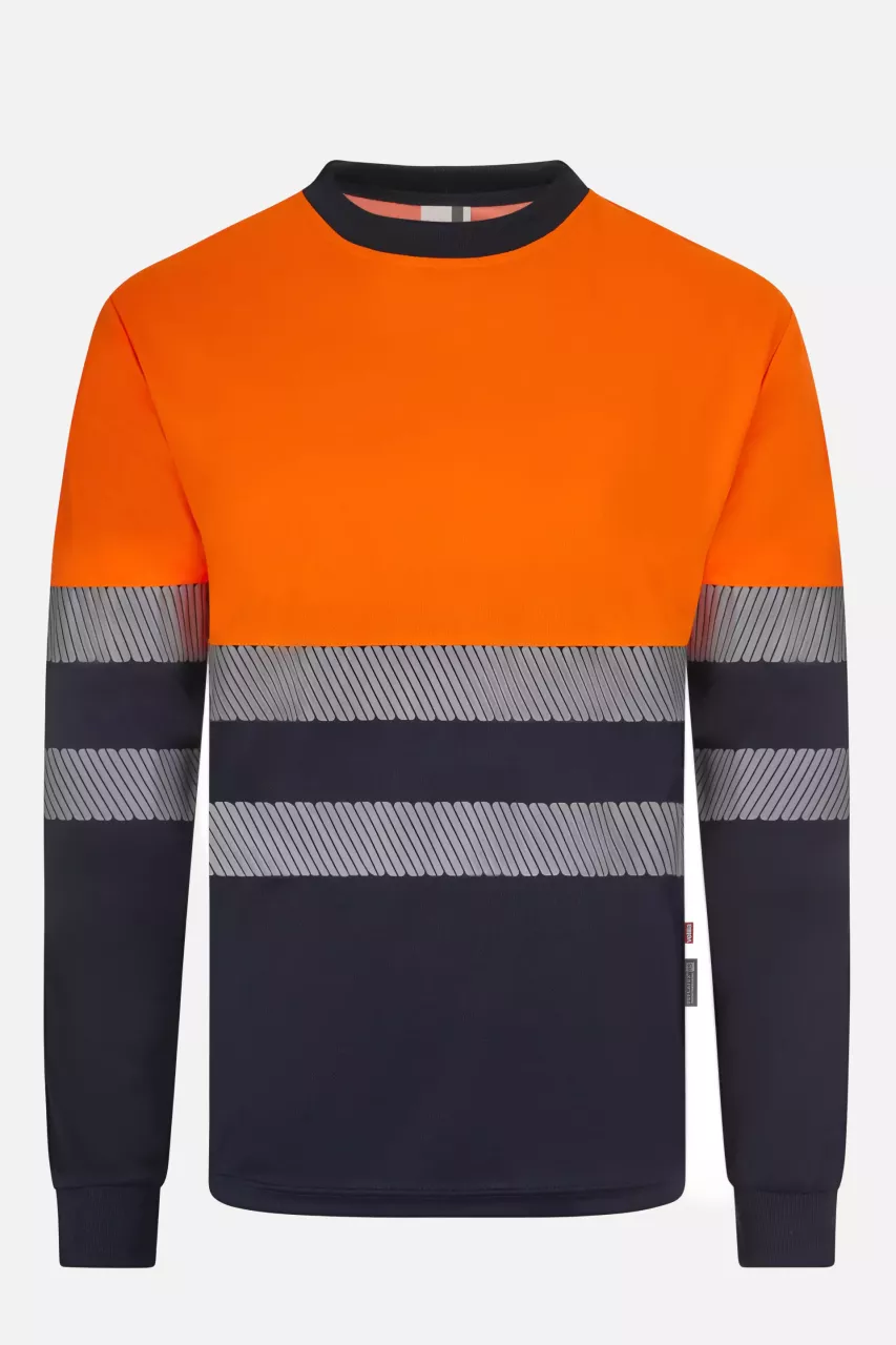 Velilla 305635-61-19-2, Warnschutz-Langarm-T-Shirt, Größe 4XL/5XL, Marineblau/Warnschutz-Orange, image 1, gallery thumbnail