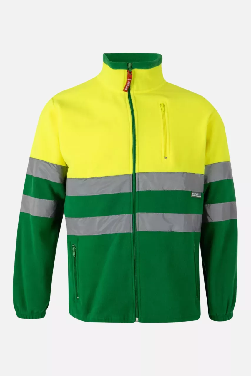 Velilla 183-29-20-2, High-Vis Fleece Jacket, Size 4XL/5XL, Grass Green/Hi-Vis Yellow, image 1, gallery thumbnail
