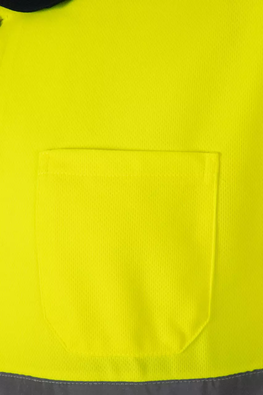 Velilla 305504-01-20, Warnschutz-Kurzarm-Poloshirt, Marineblau/Warngelb, image 2, gallery thumbnail